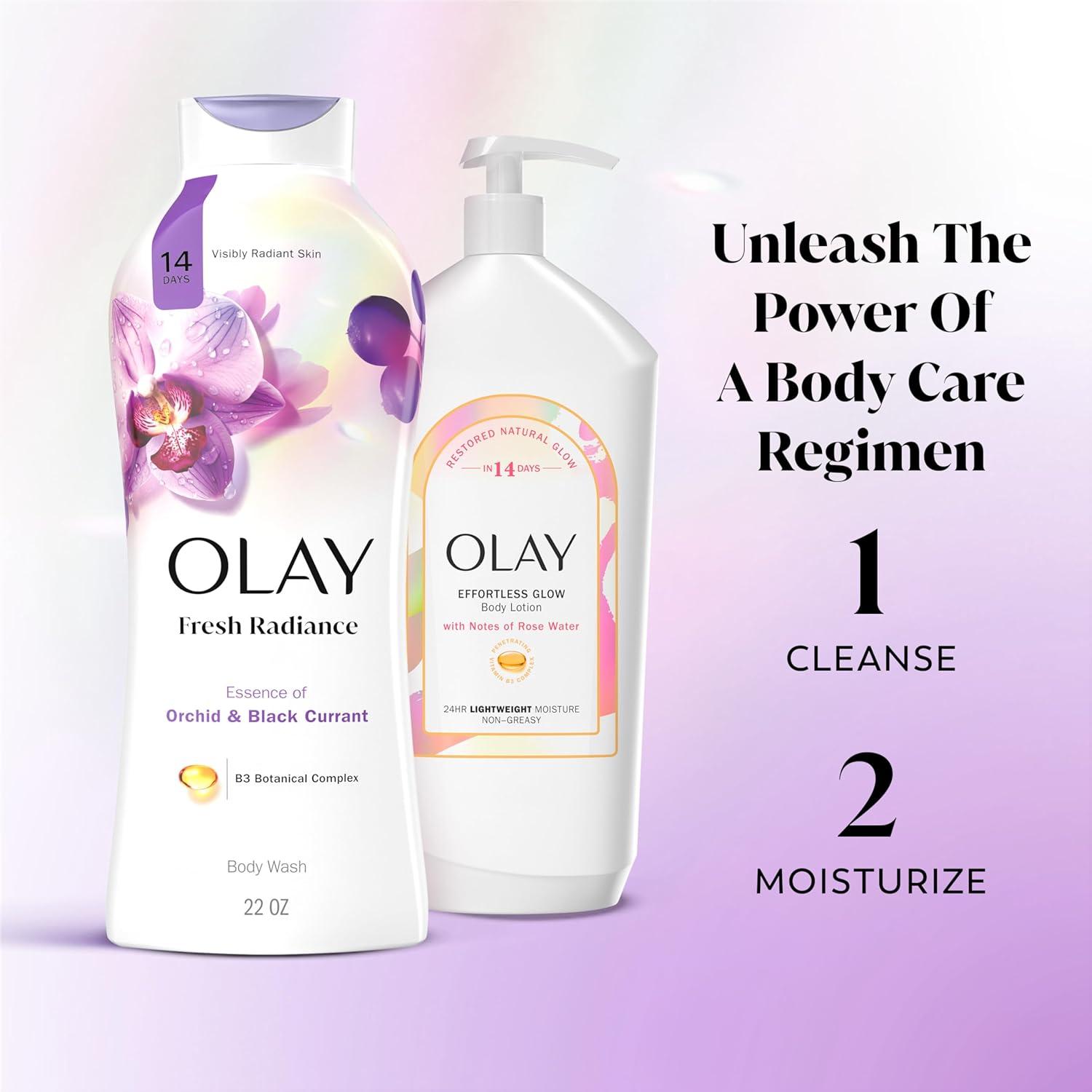 imageOlay Body Wash for Women Fresh Radiance 247 SkinLoving Freshness Visibly Radiant Plant Based Cleansers Vitamin B3 amp Antioxidant Blend For All Skin Types Cucumber amp Aloe Water Scent 22 fl ozOrchid Black Currant