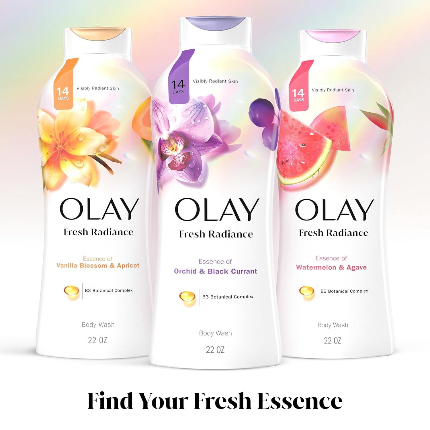 imageOlay Body Wash for Women Fresh Radiance 247 SkinLoving Freshness Visibly Radiant Plant Based Cleansers Vitamin B3 amp Antioxidant Blend For All Skin Types Cucumber amp Aloe Water Scent 22 fl ozOrchid Black Currant
