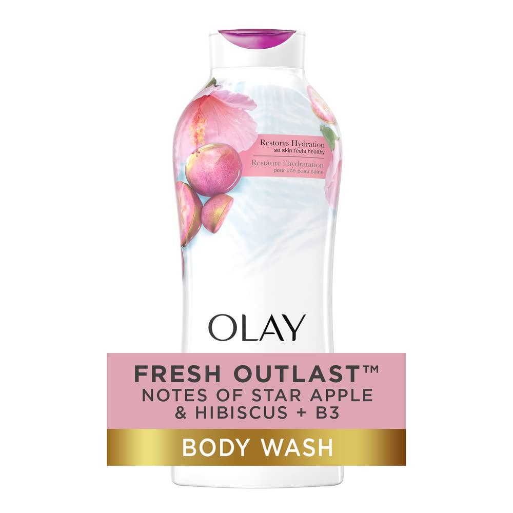 imageOlay Body Wash for Women Fresh Radiance 247 SkinLoving Freshness Visibly Radiant Plant Based Cleansers Vitamin B3 amp Antioxidant Blend For All Skin Types Cucumber amp Aloe Water Scent 22 fl ozStar Apple Hibiscus
