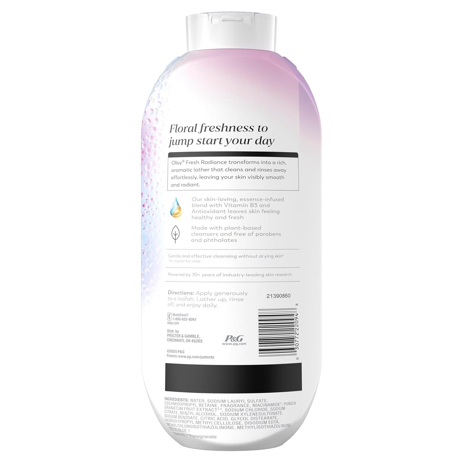 imageOlay Body Wash for Women Fresh Radiance 247 SkinLoving Freshness Visibly Radiant Plant Based Cleansers Vitamin B3 amp Antioxidant Blend For All Skin Types Cucumber amp Aloe Water Scent 22 fl ozOrchid Black Currant