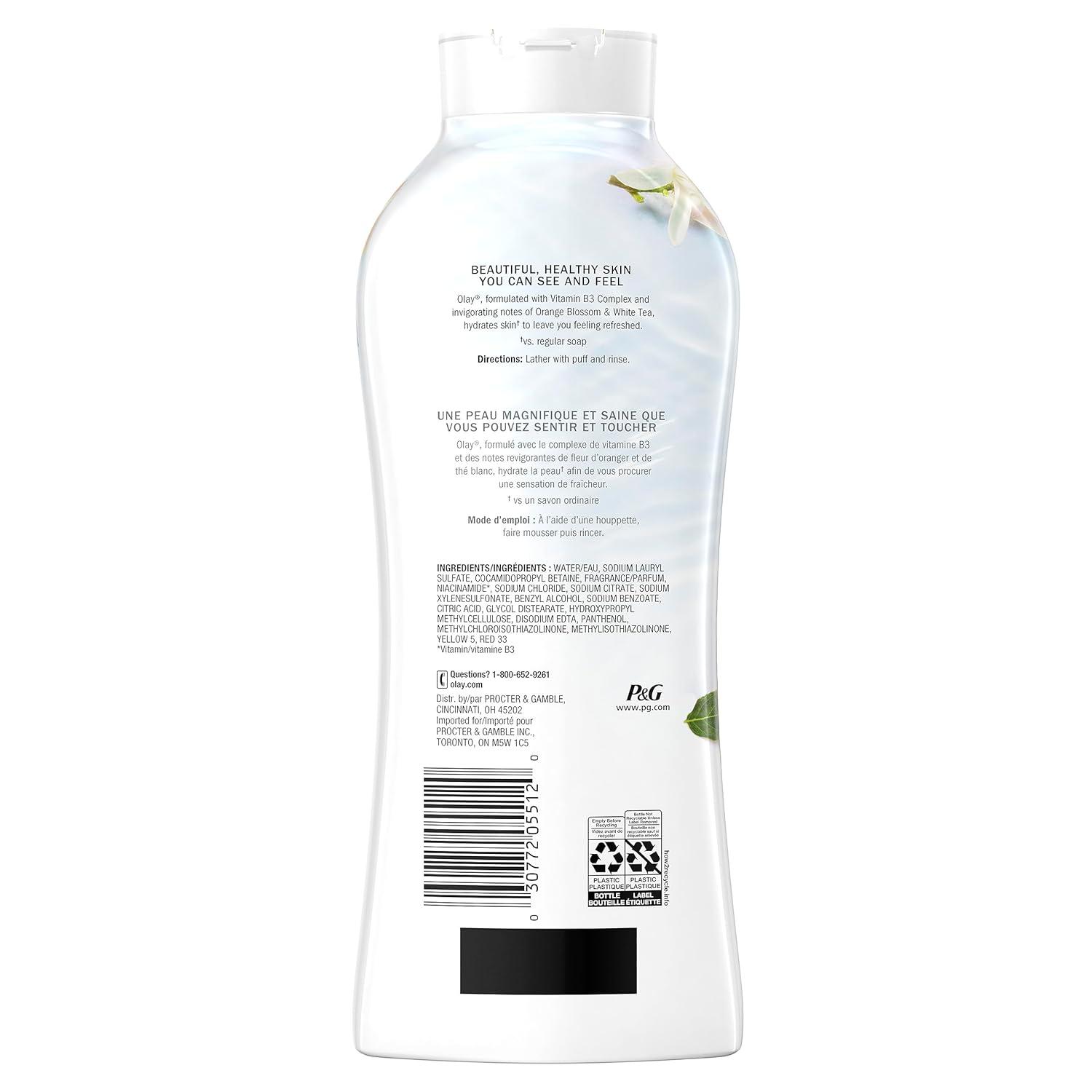 imageOlay Body Wash for Women Fresh Radiance 247 SkinLoving Freshness Visibly Radiant Plant Based Cleansers Vitamin B3 amp Antioxidant Blend For All Skin Types Cucumber amp Aloe Water Scent 22 fl ozOrange Blossom White Tea