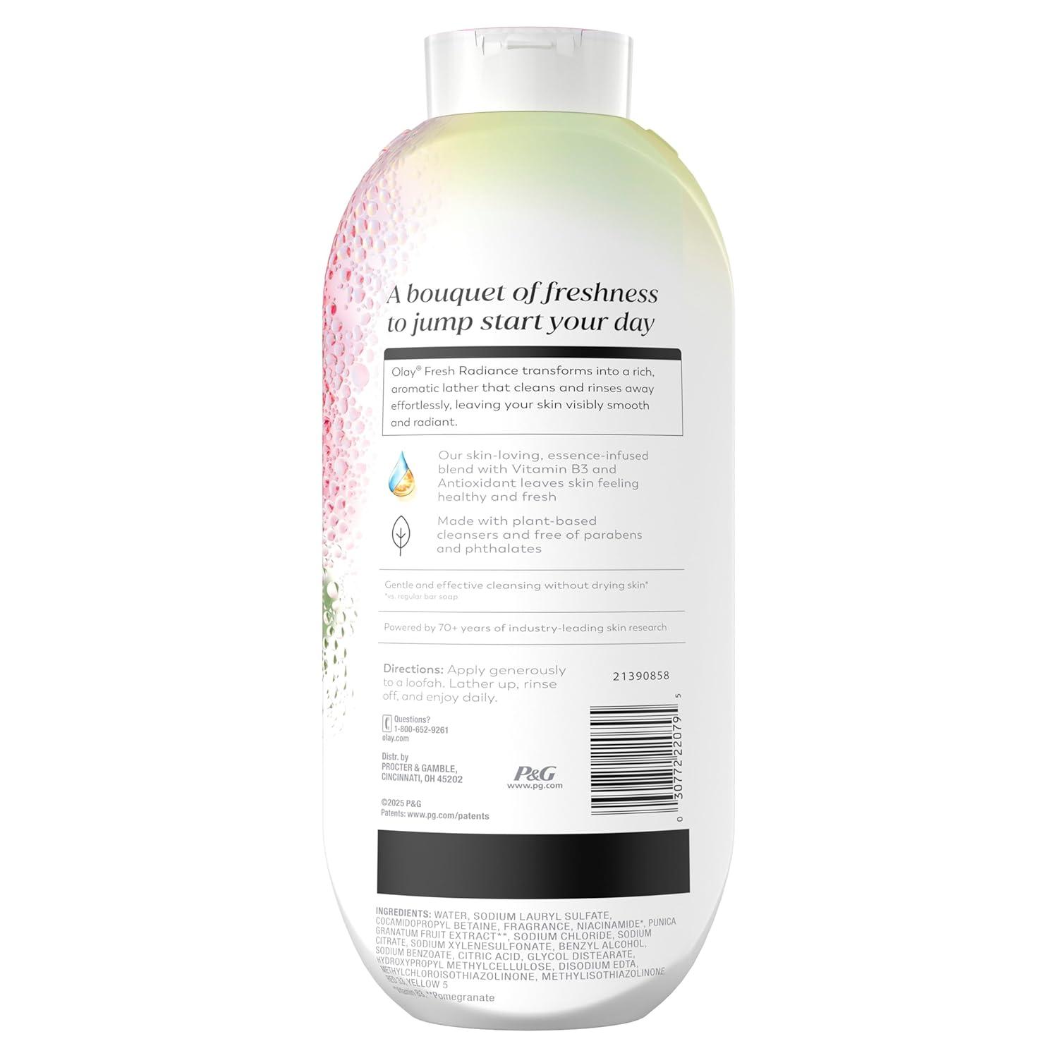imageOlay Body Wash for Women Fresh Radiance 247 SkinLoving Freshness Visibly Radiant Plant Based Cleansers Vitamin B3 amp Antioxidant Blend For All Skin Types Cucumber amp Aloe Water Scent 22 fl ozRose