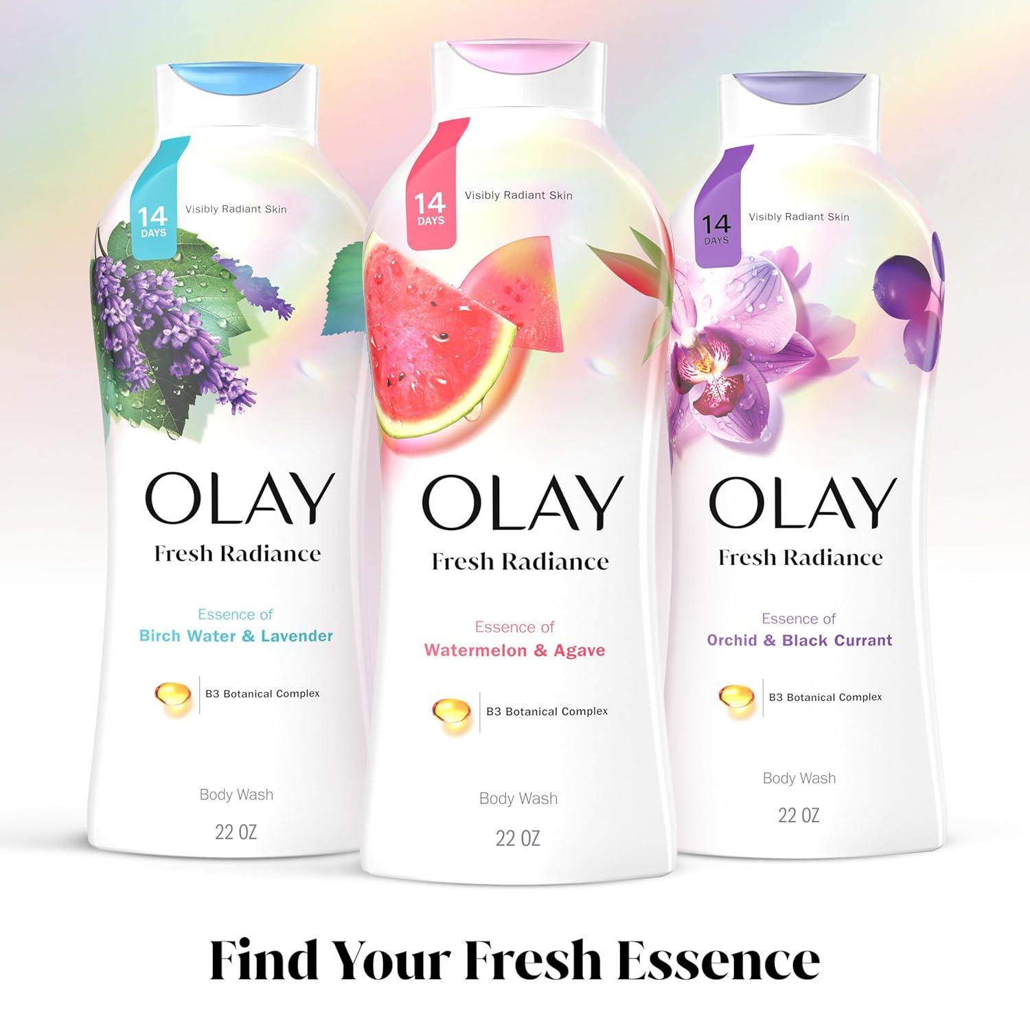 imageOlay Body Wash for Women Fresh Radiance 247 SkinLoving Freshness Visibly Radiant Plant Based Cleansers Vitamin B3 amp Antioxidant Blend For All Skin Types Cucumber amp Aloe Water Scent 22 fl ozWatermelon Agave