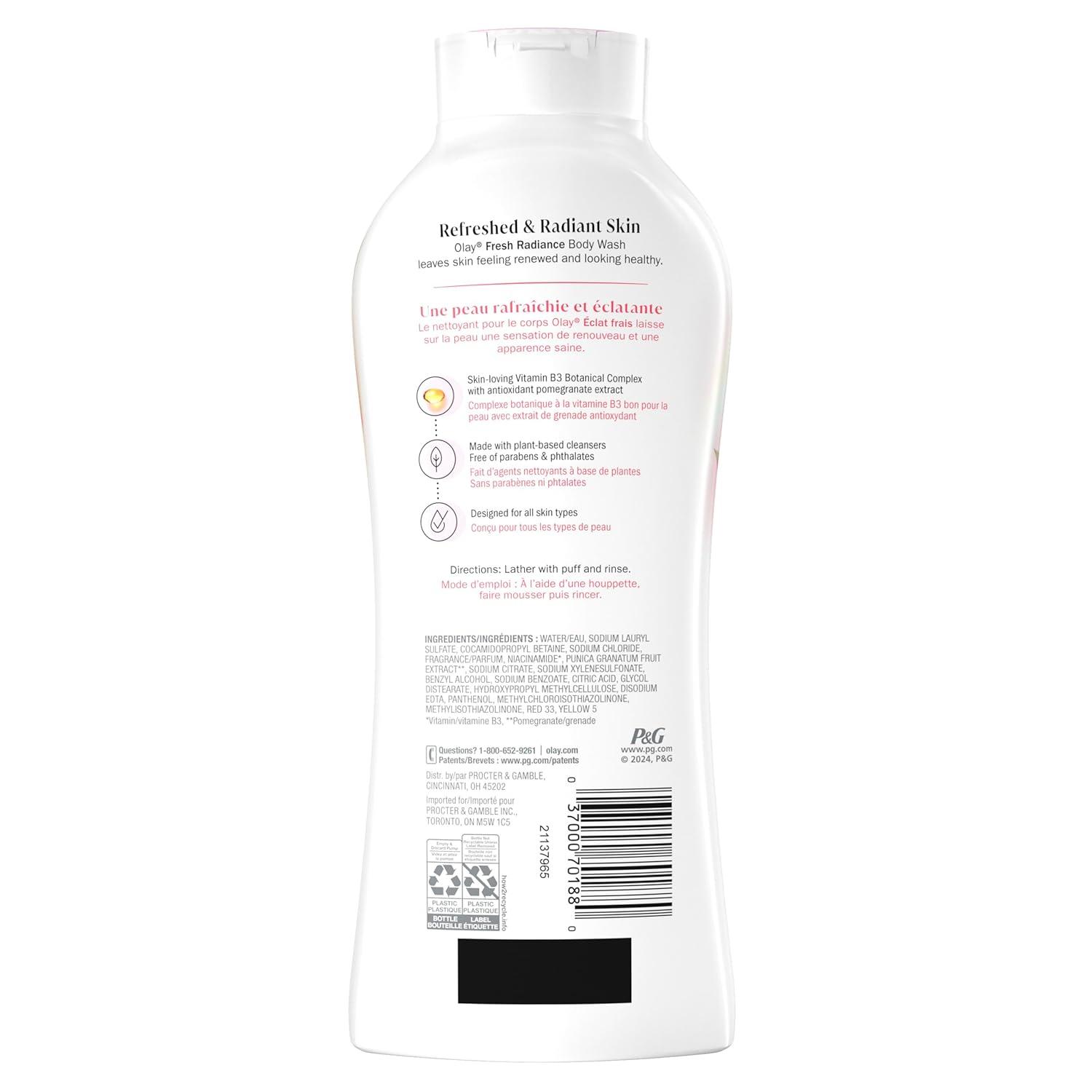 imageOlay Body Wash for Women Fresh Radiance 247 SkinLoving Freshness Visibly Radiant Plant Based Cleansers Vitamin B3 amp Antioxidant Blend For All Skin Types Cucumber amp Aloe Water Scent 22 fl ozWatermelon Agave
