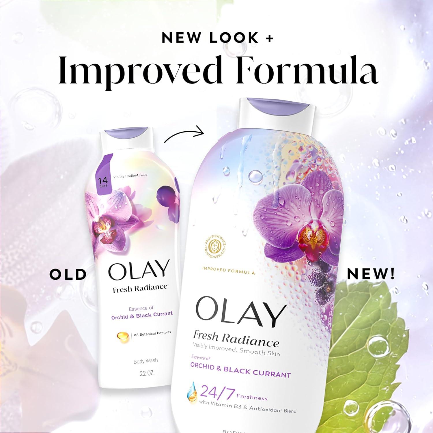 imageOlay Body Wash for Women Fresh Radiance 247 SkinLoving Freshness Visibly Radiant Plant Based Cleansers Vitamin B3 amp Antioxidant Blend For All Skin Types Cucumber amp Aloe Water Scent 22 fl ozOrchid Black Currant