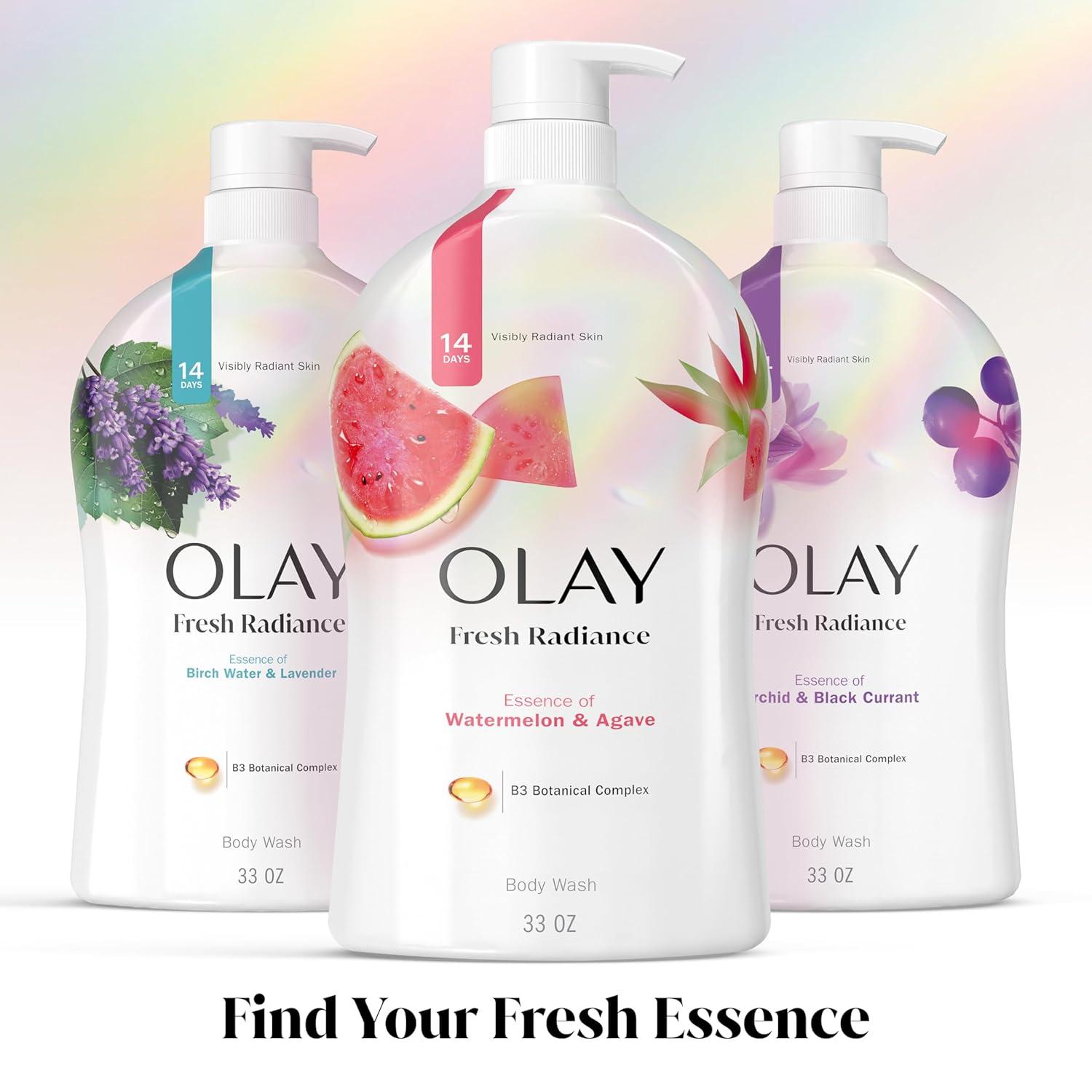 imageOlay Body Wash for Women Fresh Radiance 247 SkinLoving Freshness Visibly Radiant Plant Based Cleansers Vitamin B3 amp Antioxidant Blend For All Skin Types Cucumber amp Aloe Water Scent 22 fl ozWatermelon Agave