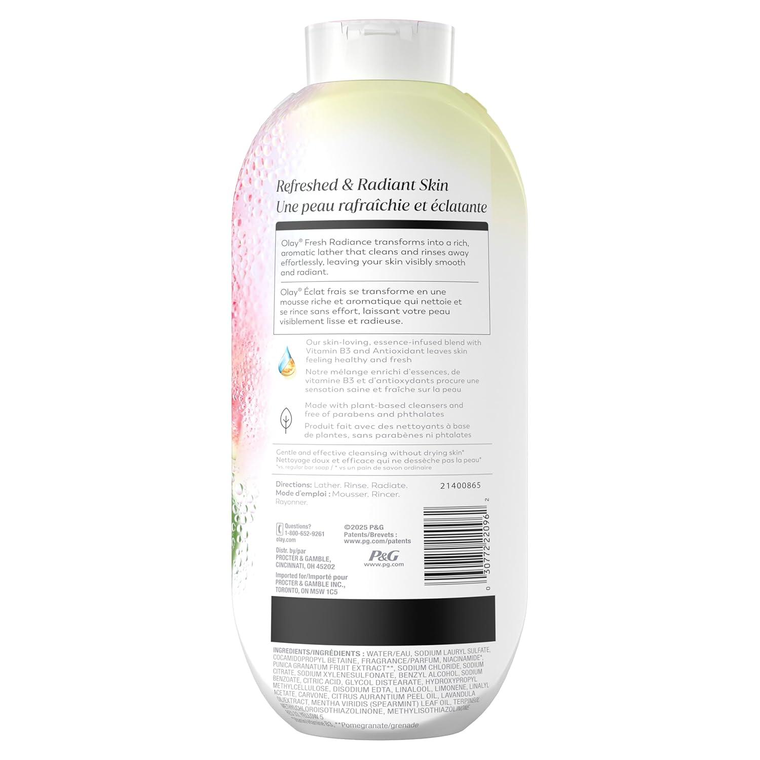 imageOlay Body Wash for Women Fresh Radiance 247 SkinLoving Freshness Visibly Radiant Plant Based Cleansers Vitamin B3 amp Antioxidant Blend For All Skin Types Cucumber amp Aloe Water Scent 22 fl ozWatermelon Agave