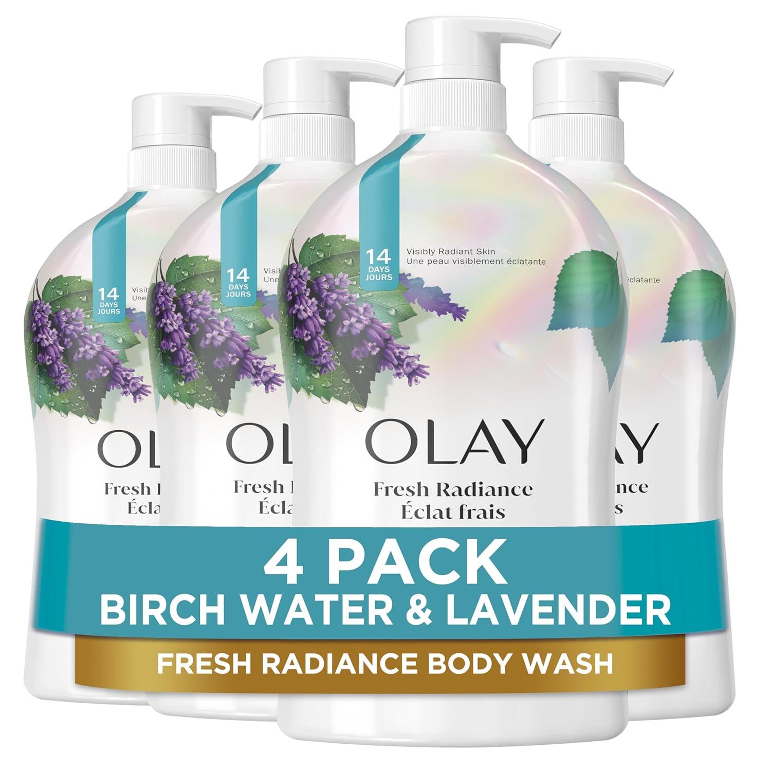 imageOlay Body Wash for Women Fresh Radiance 247 SkinLoving Freshness Visibly Radiant Plant Based Cleansers Vitamin B3 amp Antioxidant Blend For All Skin Types Cucumber amp Aloe Water Scent 22 fl ozBirch Water Lavender