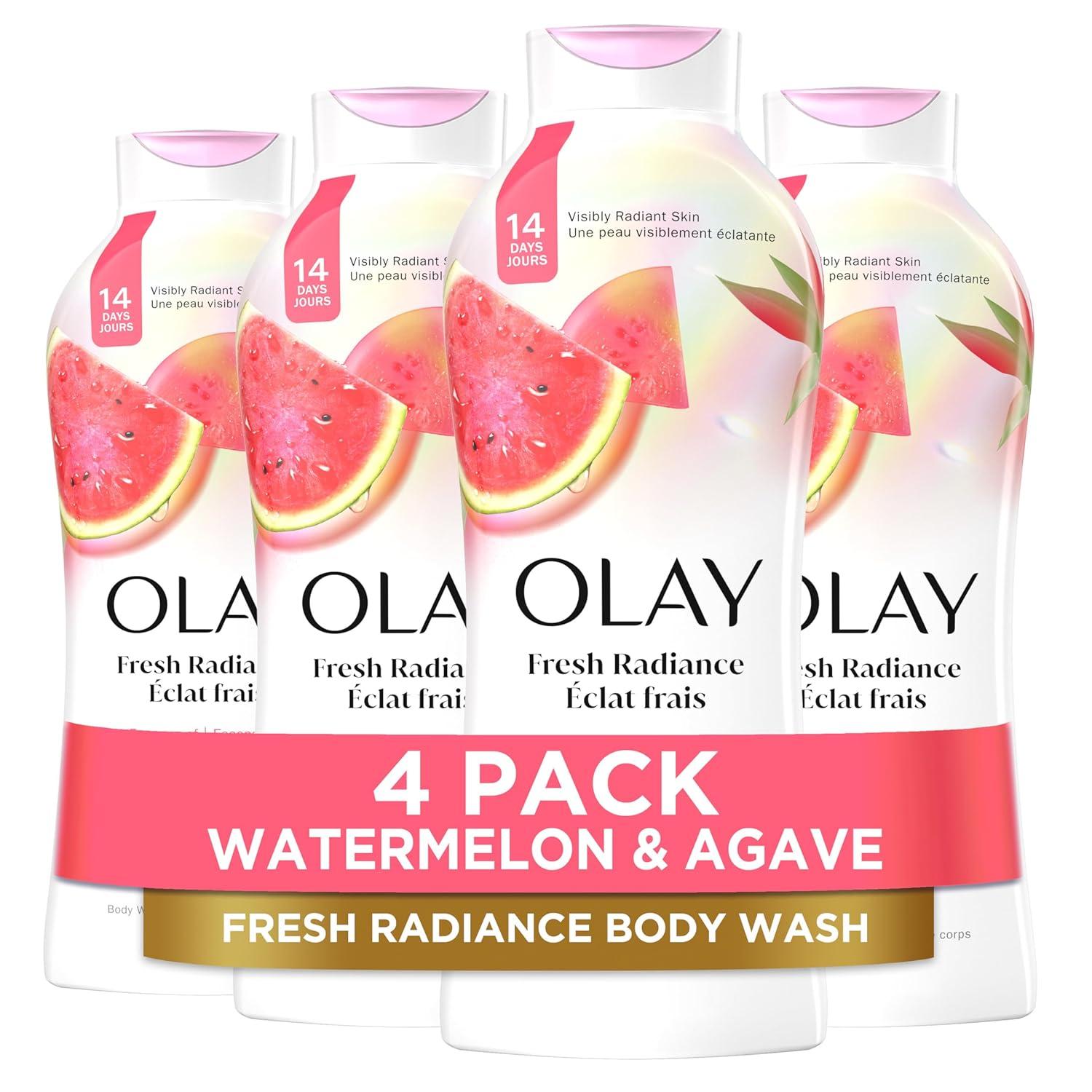 imageOlay Body Wash for Women Fresh Radiance 247 SkinLoving Freshness Visibly Radiant Plant Based Cleansers Vitamin B3 amp Antioxidant Blend For All Skin Types Cucumber amp Aloe Water Scent 22 fl ozWatermelon Agave