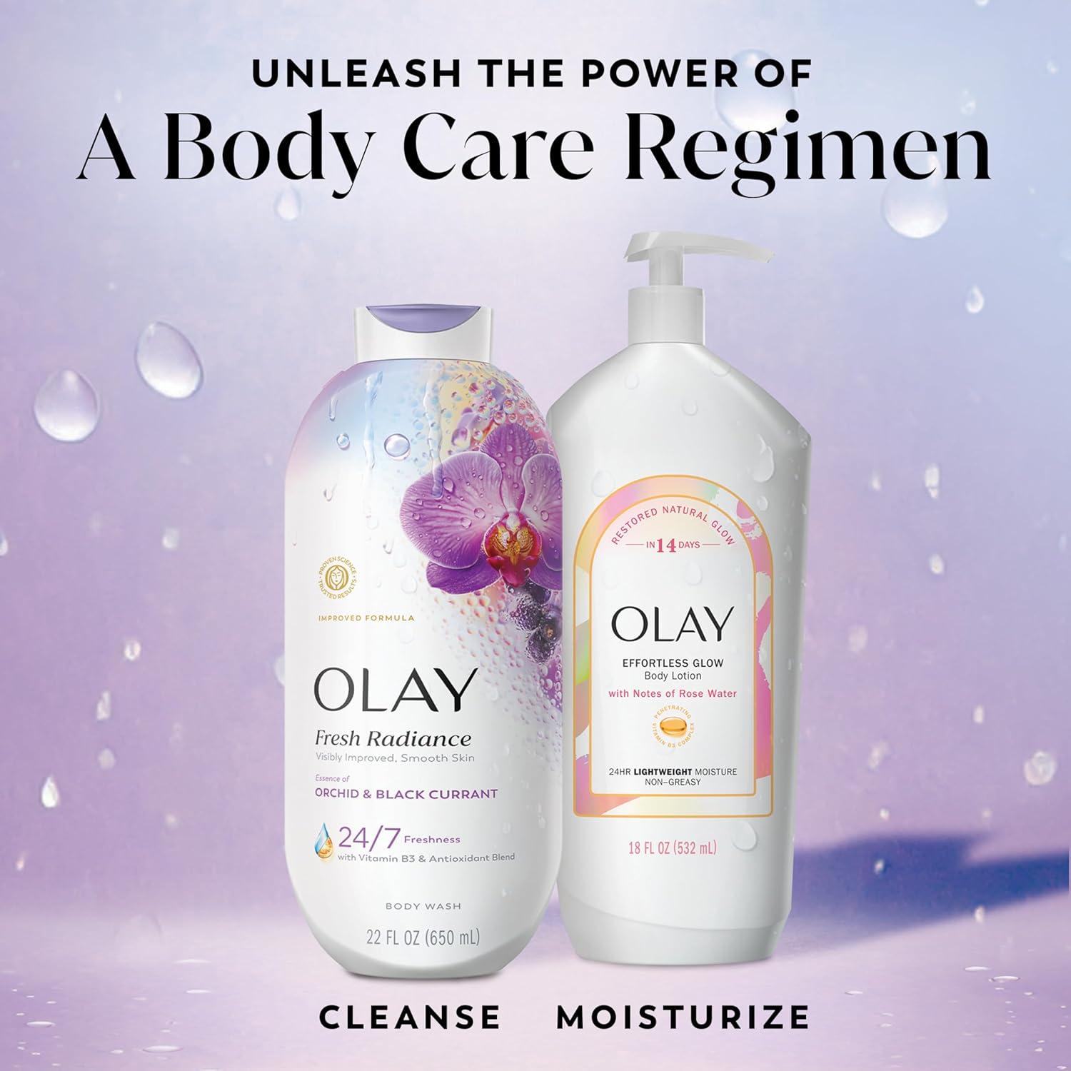 imageOlay Body Wash for Women Fresh Radiance 247 SkinLoving Freshness Visibly Radiant Plant Based Cleansers Vitamin B3 amp Antioxidant Blend For All Skin Types Cucumber amp Aloe Water Scent 22 fl ozOrchid Black Currant