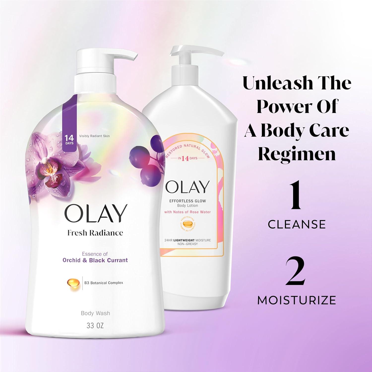 imageOlay Body Wash for Women Fresh Radiance 247 SkinLoving Freshness Visibly Radiant Plant Based Cleansers Vitamin B3 amp Antioxidant Blend For All Skin Types Cucumber amp Aloe Water Scent 22 fl ozOrchid Black Currant
