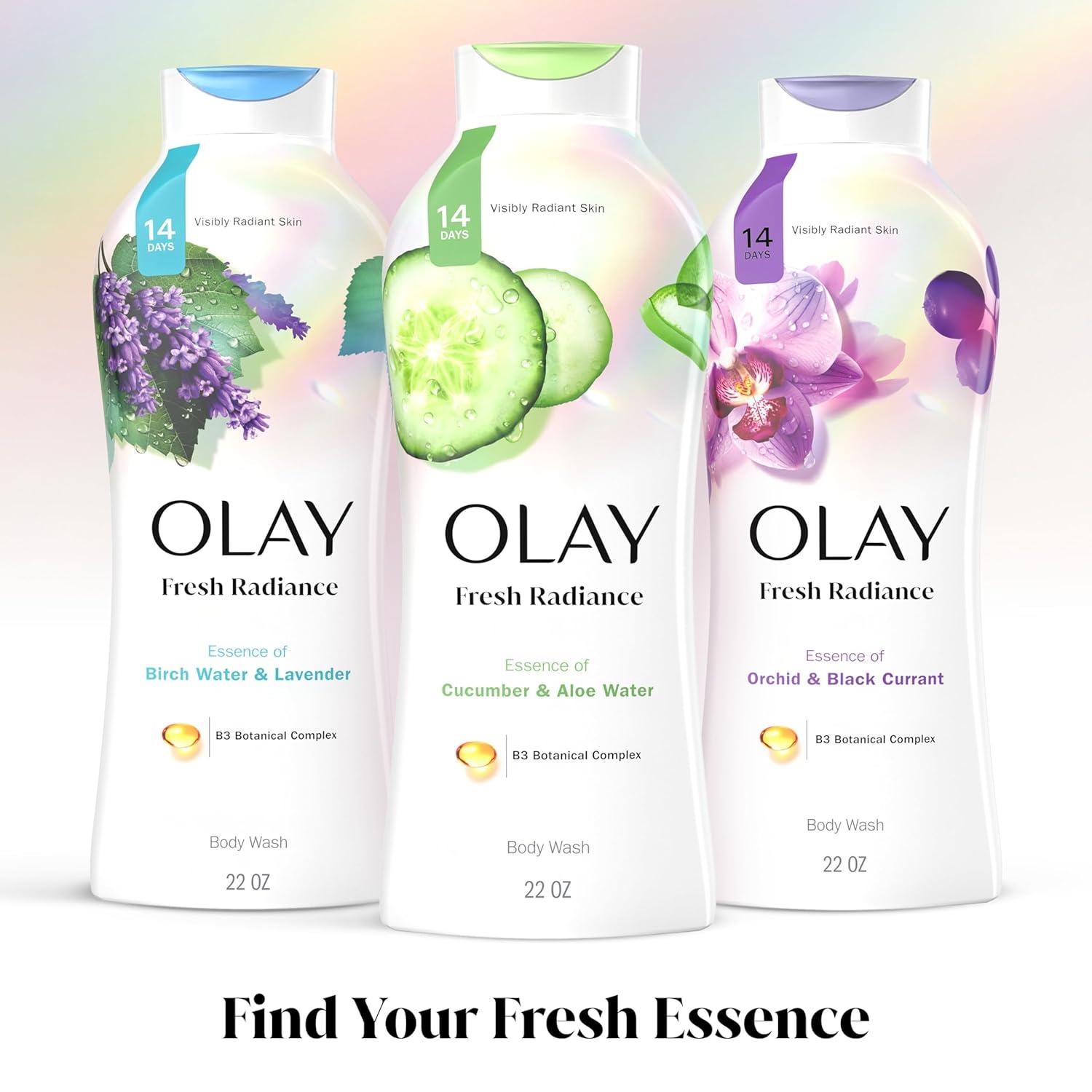 imageOlay Body Wash for Women Fresh Radiance 247 SkinLoving Freshness Visibly Radiant Plant Based Cleansers Vitamin B3 amp Antioxidant Blend For All Skin Types Cucumber amp Aloe Water Scent 22 fl ozCucumber Aloe Water