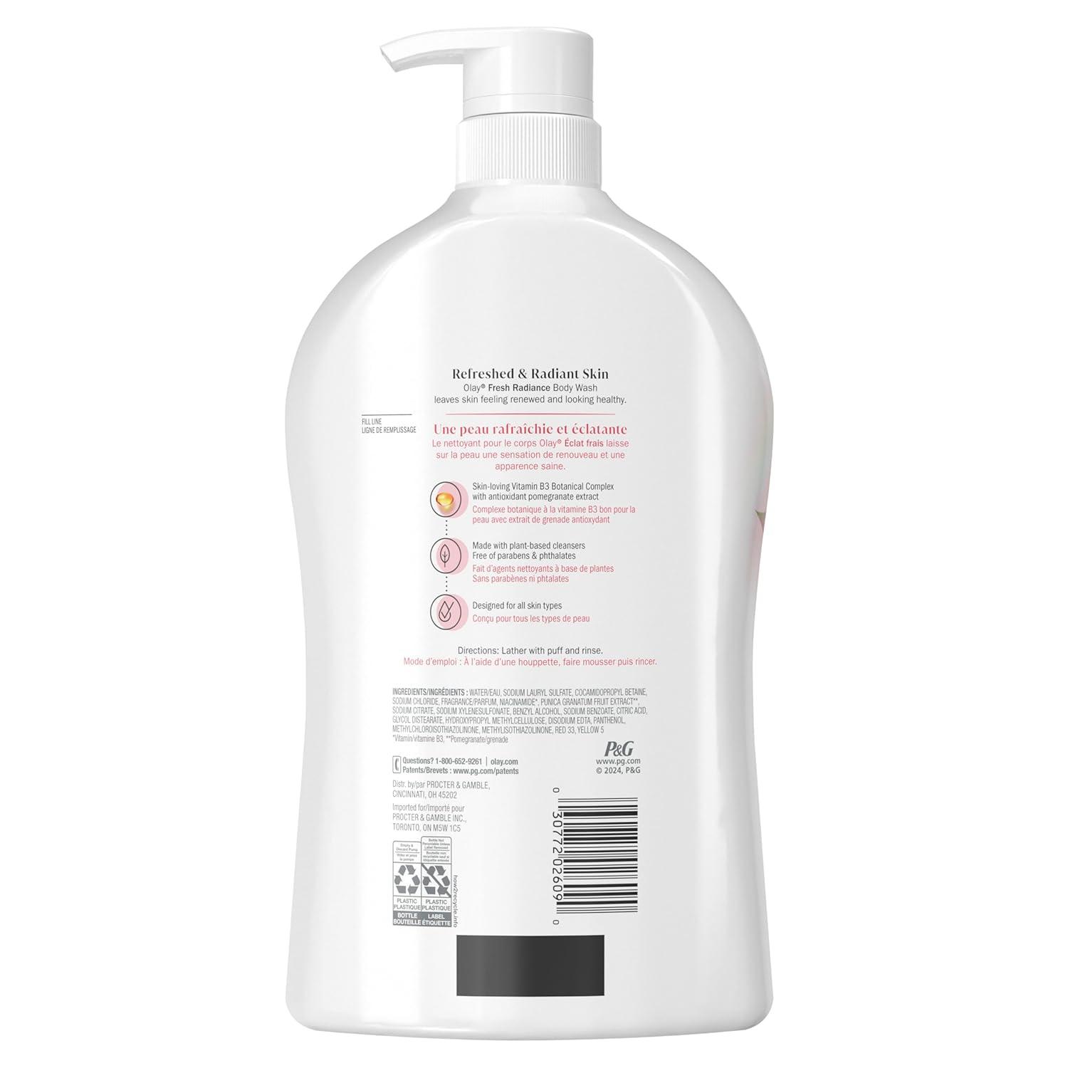 imageOlay Body Wash for Women Fresh Radiance 247 SkinLoving Freshness Visibly Radiant Plant Based Cleansers Vitamin B3 amp Antioxidant Blend For All Skin Types Cucumber amp Aloe Water Scent 22 fl ozWatermelon Agave