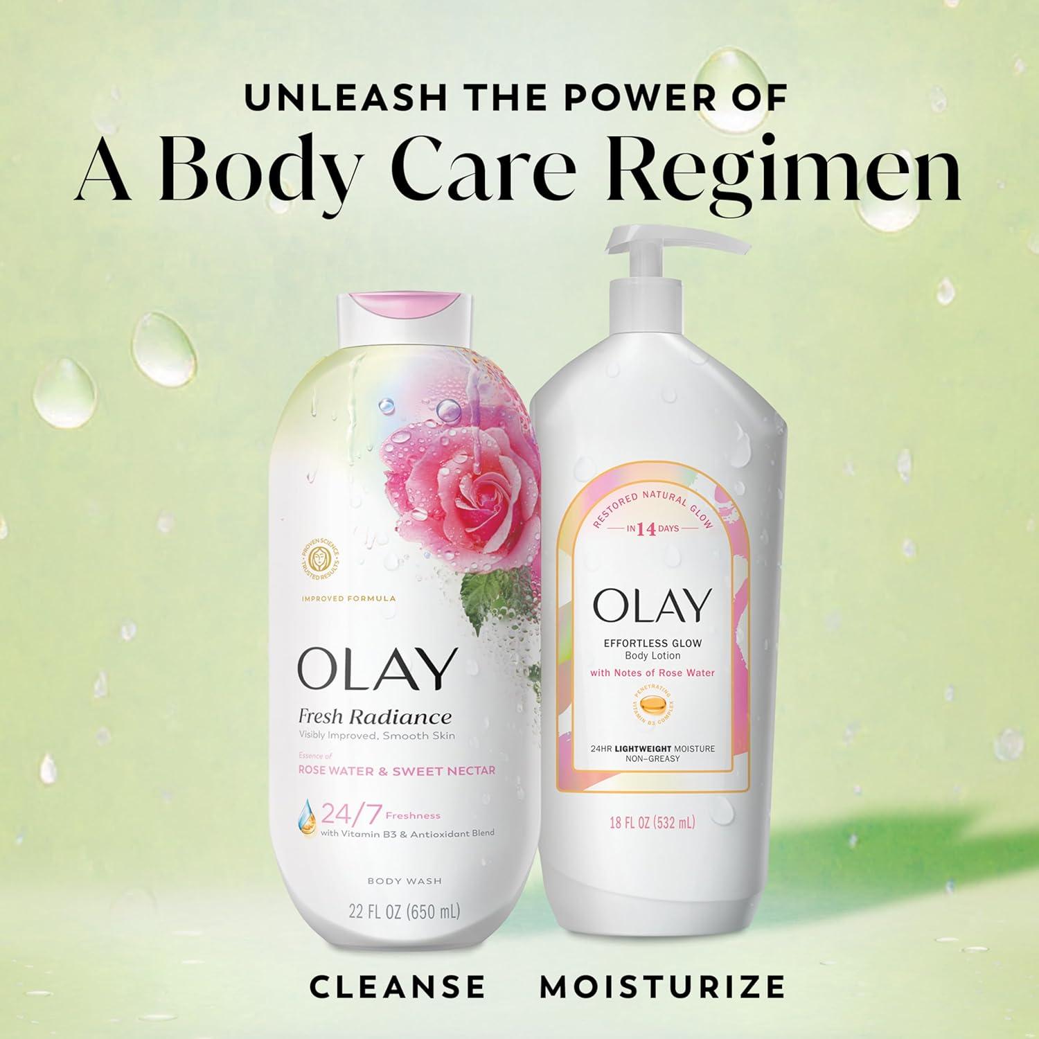 imageOlay Body Wash for Women Fresh Radiance 247 SkinLoving Freshness Visibly Radiant Plant Based Cleansers Vitamin B3 amp Antioxidant Blend For All Skin Types Cucumber amp Aloe Water Scent 22 fl ozRose