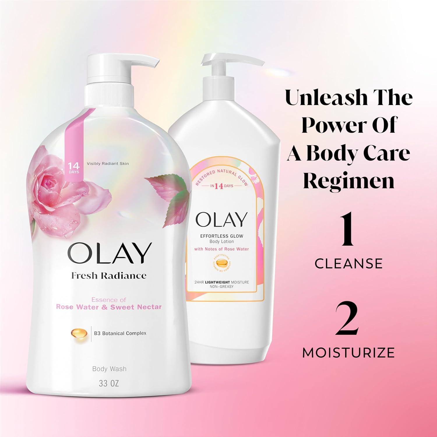 imageOlay Body Wash for Women Fresh Radiance 247 SkinLoving Freshness Visibly Radiant Plant Based Cleansers Vitamin B3 amp Antioxidant Blend For All Skin Types Cucumber amp Aloe Water Scent 22 fl ozRose