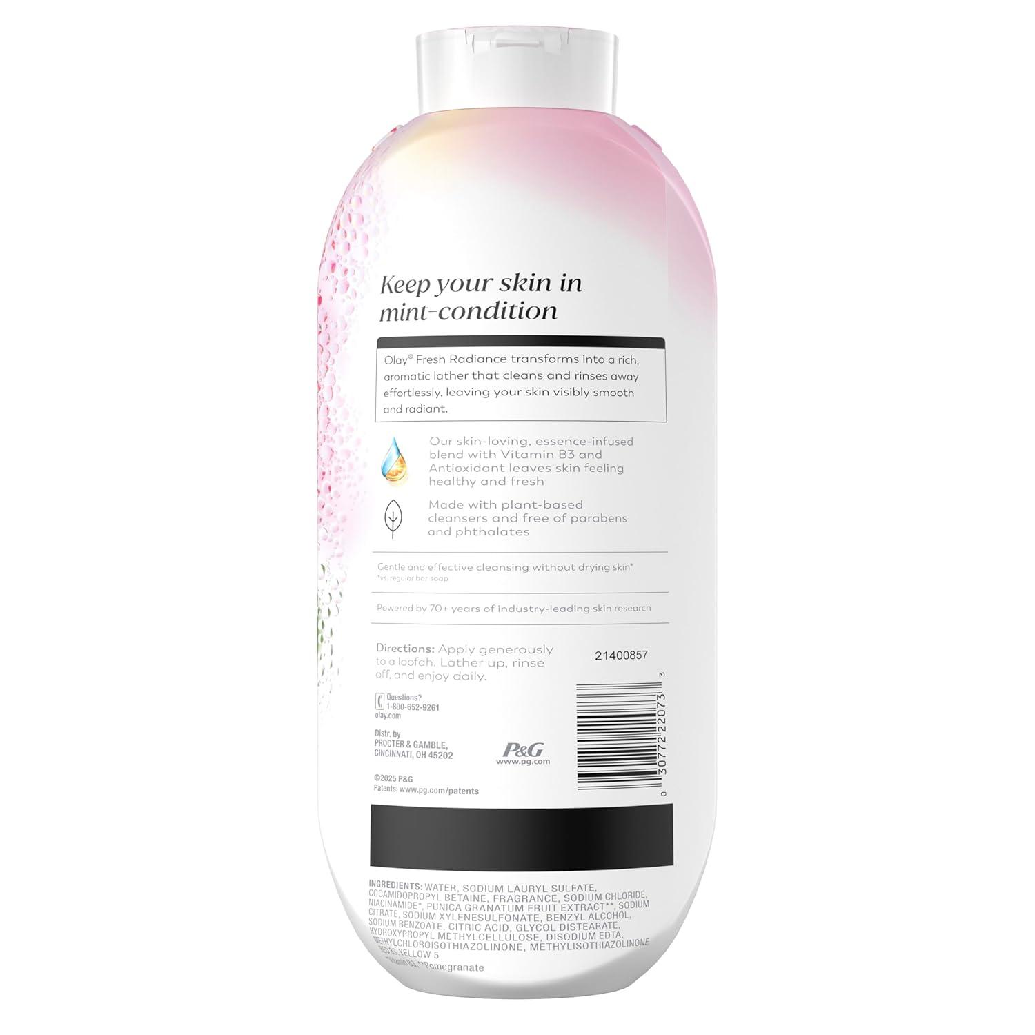 imageOlay Body Wash for Women Fresh Radiance 247 SkinLoving Freshness Visibly Radiant Plant Based Cleansers Vitamin B3 amp Antioxidant Blend For All Skin Types Cucumber amp Aloe Water Scent 22 fl ozStrawberry Mint