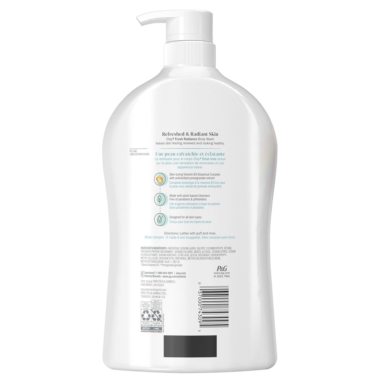 imageOlay Body Wash for Women Fresh Radiance 247 SkinLoving Freshness Visibly Radiant Plant Based Cleansers Vitamin B3 amp Antioxidant Blend For All Skin Types Cucumber amp Aloe Water Scent 22 fl ozBirch Water Lavender