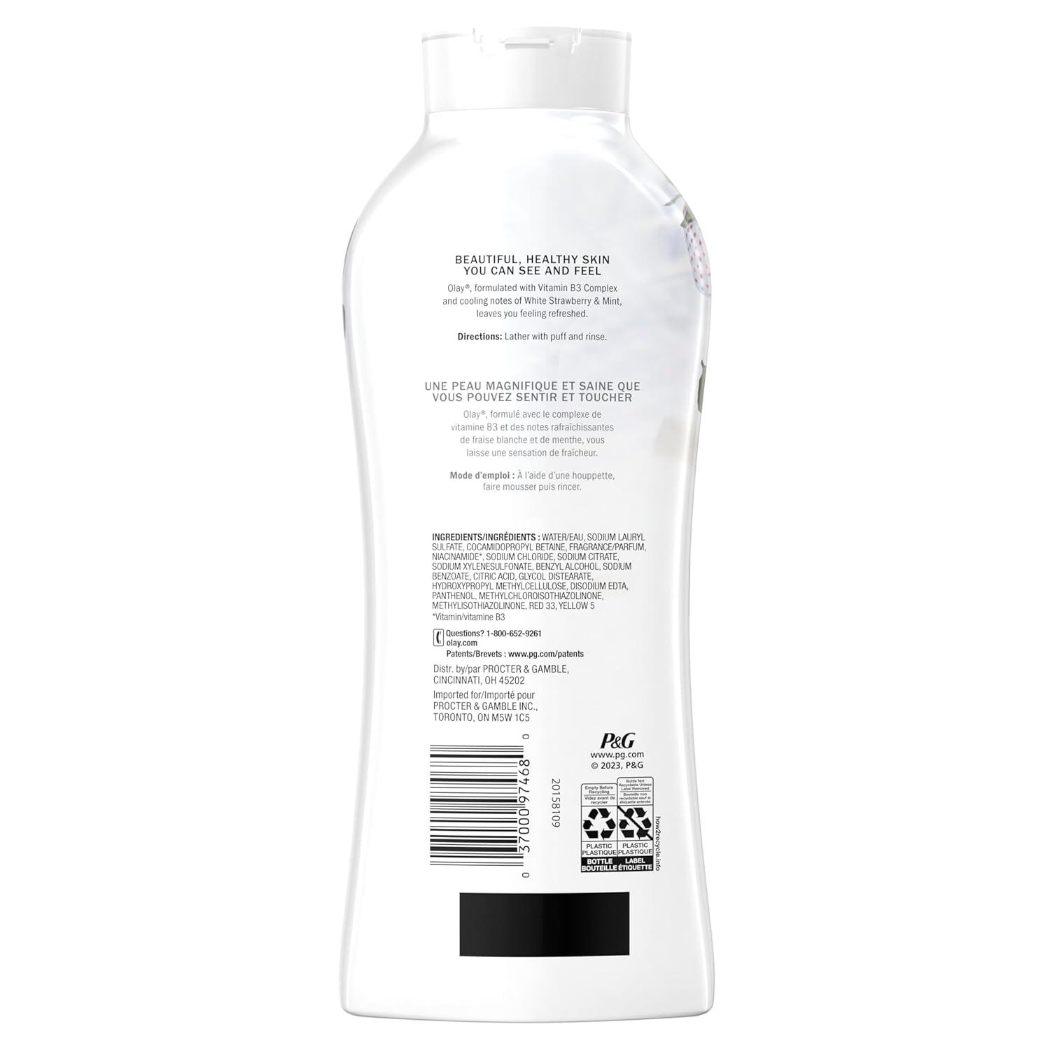 imageOlay Body Wash for Women Fresh Radiance 247 SkinLoving Freshness Visibly Radiant Plant Based Cleansers Vitamin B3 amp Antioxidant Blend For All Skin Types Cucumber amp Aloe Water Scent 22 fl ozStrawberry Mint