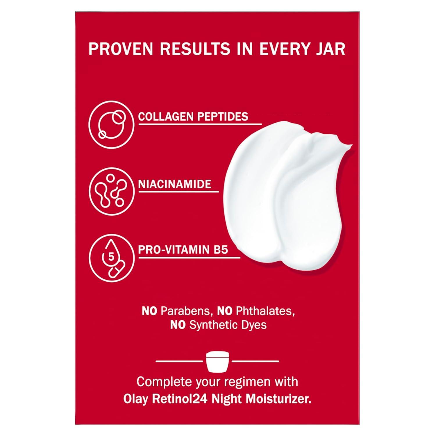 imageOlay Collagen Peptide Face Moisturizer Firming Cream for Women FragranceFree NonGreasy Hydrating AntiAging AntiWrinkle Smoothing of Fine Lines Tightening Skin Care Niacinamide 17 Oz17 Ounce Pack of 2