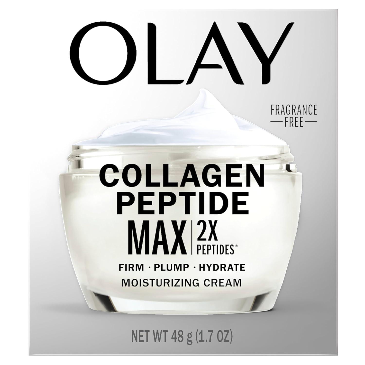 imageOlay Collagen Peptide Face Moisturizer Firming Cream for Women FragranceFree NonGreasy Hydrating AntiAging AntiWrinkle Smoothing of Fine Lines Tightening Skin Care Niacinamide 17 Oz17 Ounce Pack of 1