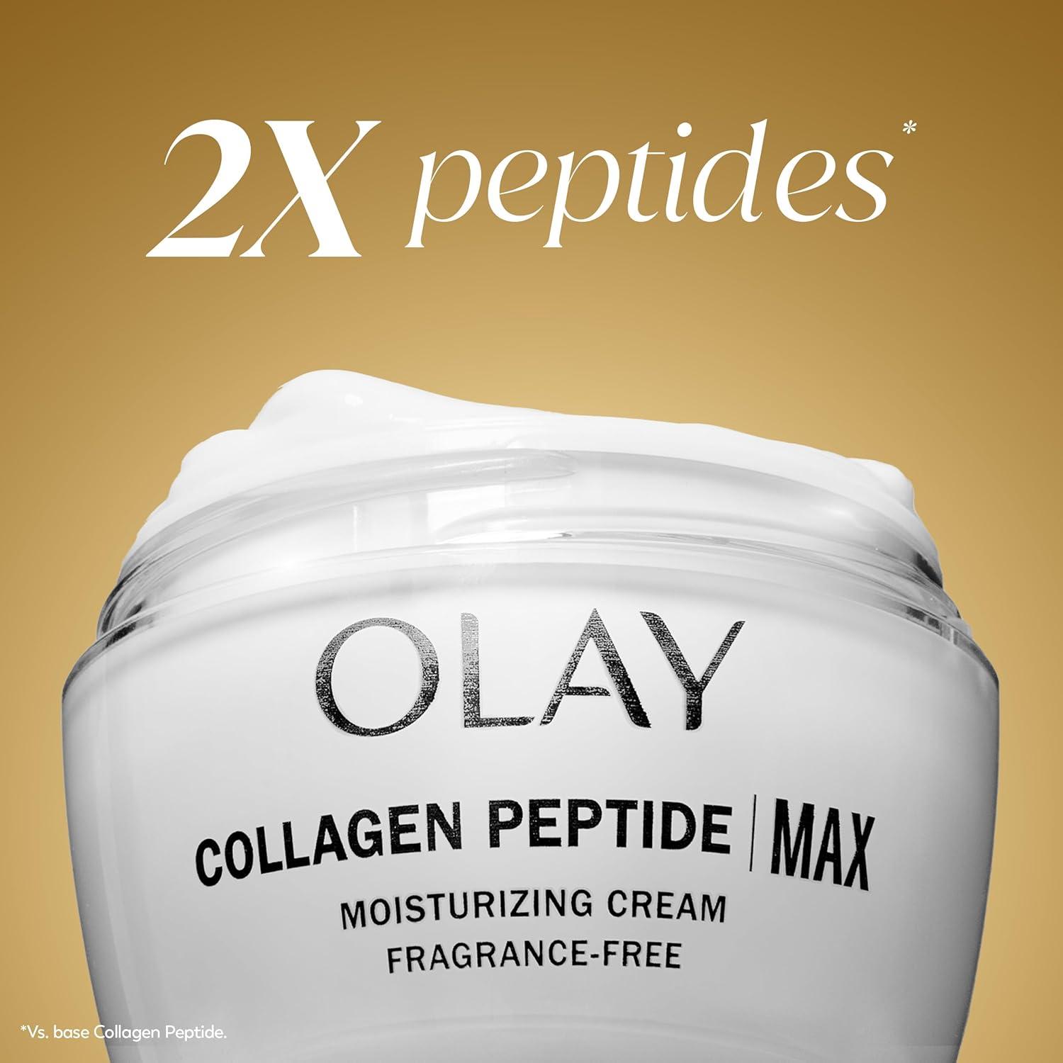 imageOlay Collagen Peptide Face Moisturizer Firming Cream for Women FragranceFree NonGreasy Hydrating AntiAging AntiWrinkle Smoothing of Fine Lines Tightening Skin Care Niacinamide 17 Oz17 Ounce Pack of 2