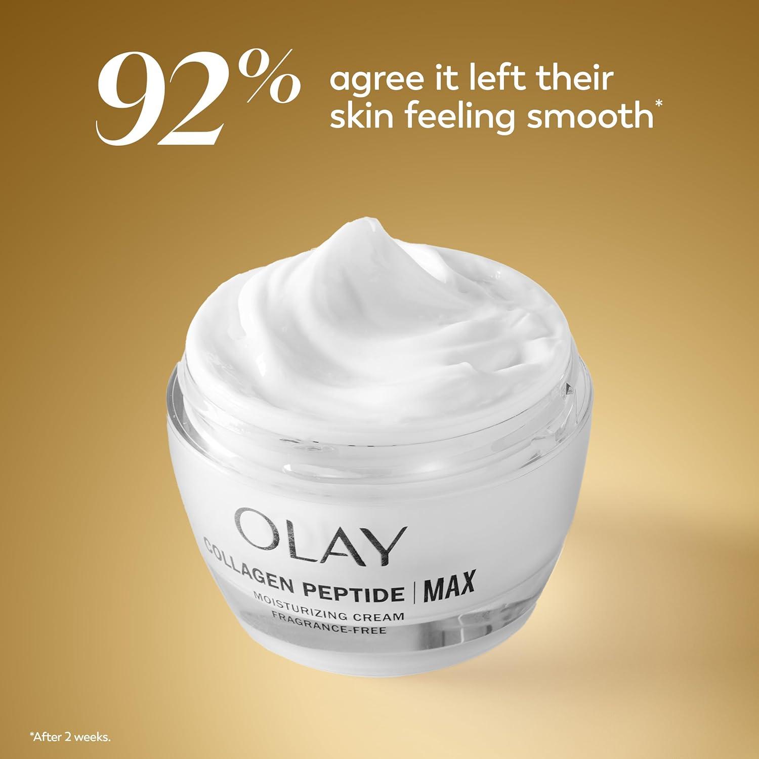 imageOlay Collagen Peptide Face Moisturizer Firming Cream for Women FragranceFree NonGreasy Hydrating AntiAging AntiWrinkle Smoothing of Fine Lines Tightening Skin Care Niacinamide 17 Oz17 Ounce Pack of 2