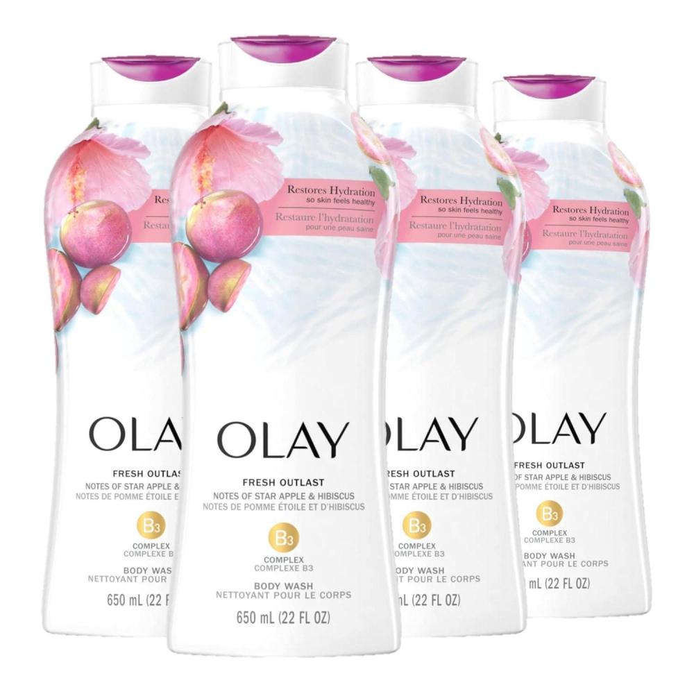 imageOlay Body Wash for Women Fresh Radiance 247 SkinLoving Freshness Visibly Radiant Plant Based Cleansers Vitamin B3 amp Antioxidant Blend For All Skin Types Cucumber amp Aloe Water Scent 22 fl ozStar Apple Hibiscus
