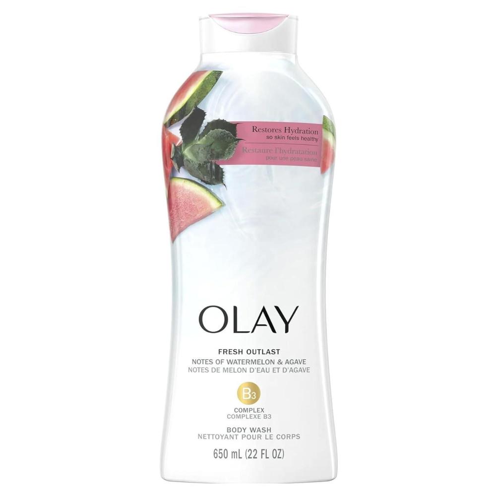 imageOlay Body Wash for Women Fresh Radiance 247 SkinLoving Freshness Visibly Radiant Plant Based Cleansers Vitamin B3 amp Antioxidant Blend For All Skin Types Cucumber amp Aloe Water Scent 22 fl ozWatermelon