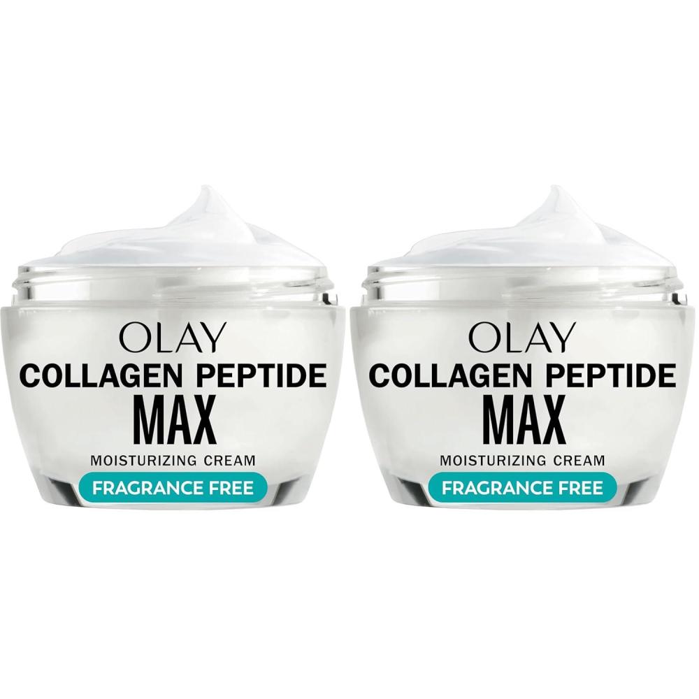 imageOlay Collagen Peptide Face Moisturizer Firming Cream for Women FragranceFree NonGreasy Hydrating AntiAging AntiWrinkle Smoothing of Fine Lines Tightening Skin Care Niacinamide 17 Oz17 Ounce Pack of 2