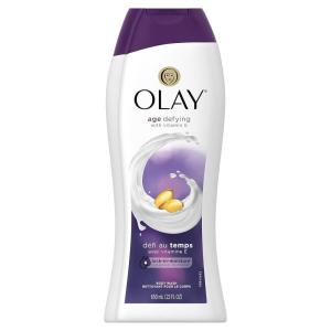 Olay Body Wash for Women, Age Defy with Vitamin E, 24/7 Moisture Barrier Repair, Hydrating & Cleansing for Visibly Soft Skin, Vitamin B3 & Hyaluronic Blend, All Skin Types, 22 fl oz (Pack of 2)(Unscented)