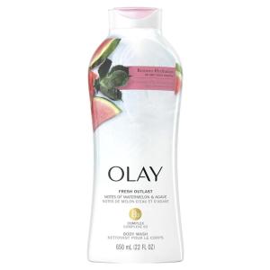 Olay Body Wash for Women, Fresh Radiance, 24/7 Skin-Loving Freshness, Visibly Radiant, Plant Based Cleansers, Vitamin B3 & Antioxidant Blend, For All Skin Types, Cucumber & Aloe Water Scent, 22 fl oz(Watermelon)