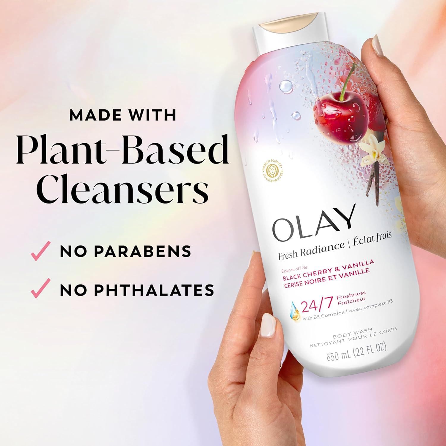 imageOlay Body Wash for Women 247 SkinLoving Freshness Miami Mocktails Plant Based Cleansers Vitamin B3 amp Antioxidant Blend For All Skin Types Mango Tango with Mango amp Hibiscus Scent 22 fl ozBlack Cherry Vanilla