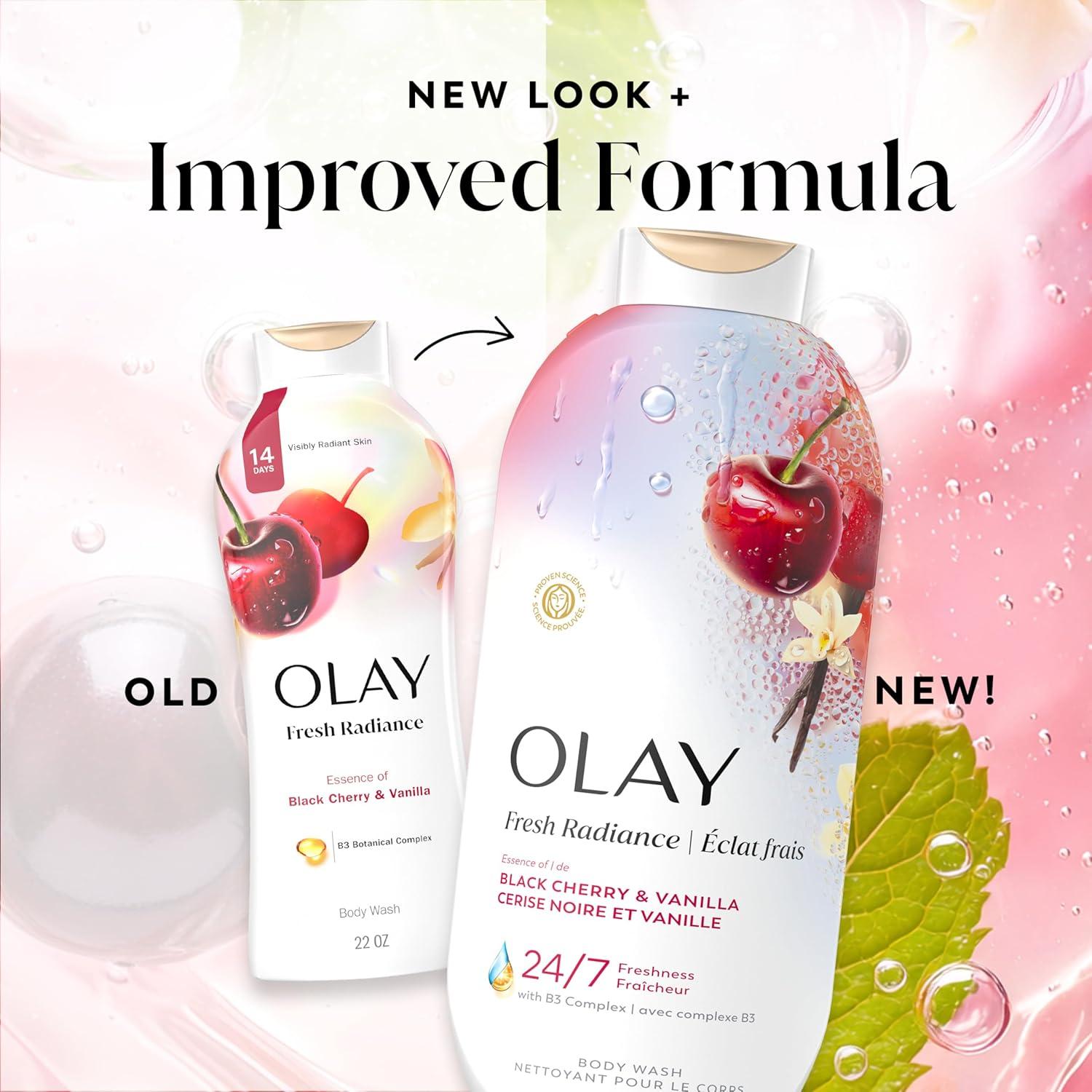 imageOlay Body Wash for Women 247 SkinLoving Freshness Miami Mocktails Plant Based Cleansers Vitamin B3 amp Antioxidant Blend For All Skin Types Mango Tango with Mango amp Hibiscus Scent 22 fl ozBlack Cherry Vanilla