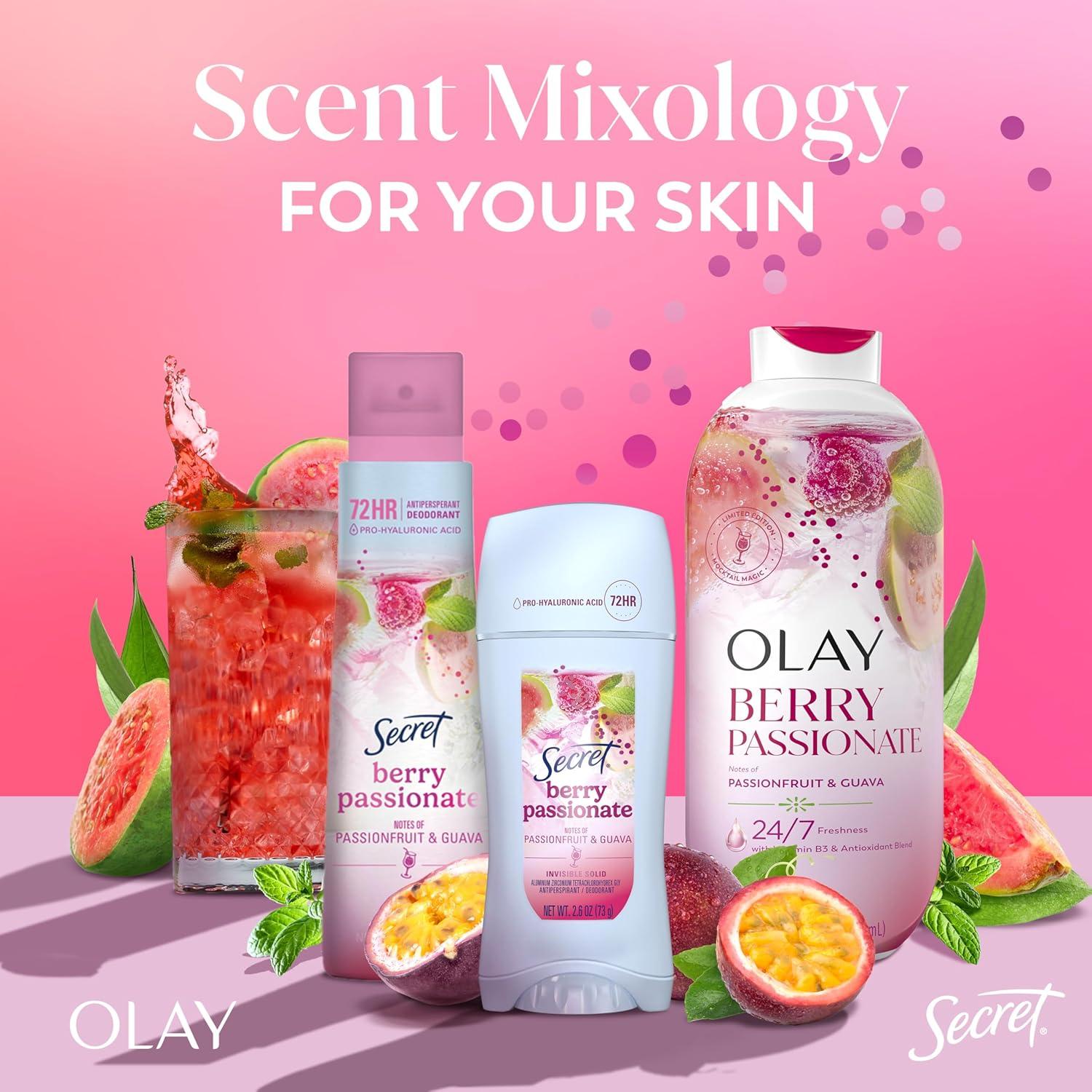 imageOlay Body Wash for Women 247 SkinLoving Freshness Miami Mocktails Plant Based Cleansers Vitamin B3 amp Antioxidant Blend For All Skin Types Mango Tango with Mango amp Hibiscus Scent 22 fl ozBerry Passionate with Passionfruit Guava