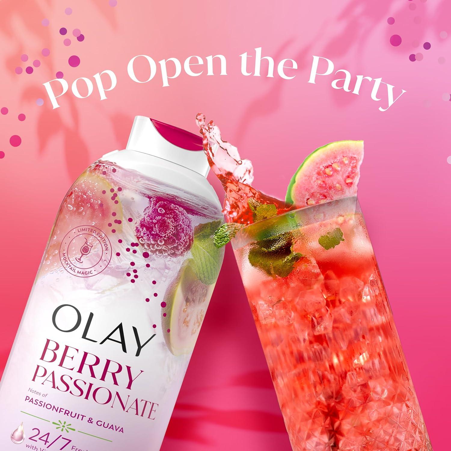 imageOlay Body Wash for Women 247 SkinLoving Freshness Miami Mocktails Plant Based Cleansers Vitamin B3 amp Antioxidant Blend For All Skin Types Mango Tango with Mango amp Hibiscus Scent 22 fl ozBerry Passionate with Passionfruit Guava
