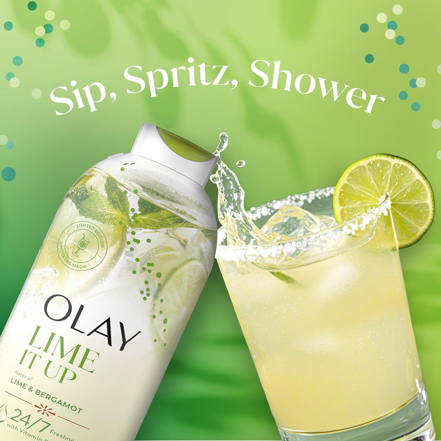 imageOlay Body Wash for Women 247 SkinLoving Freshness Miami Mocktails Plant Based Cleansers Vitamin B3 amp Antioxidant Blend For All Skin Types Mango Tango with Mango amp Hibiscus Scent 22 fl ozLime It Up with Lime Bergamot