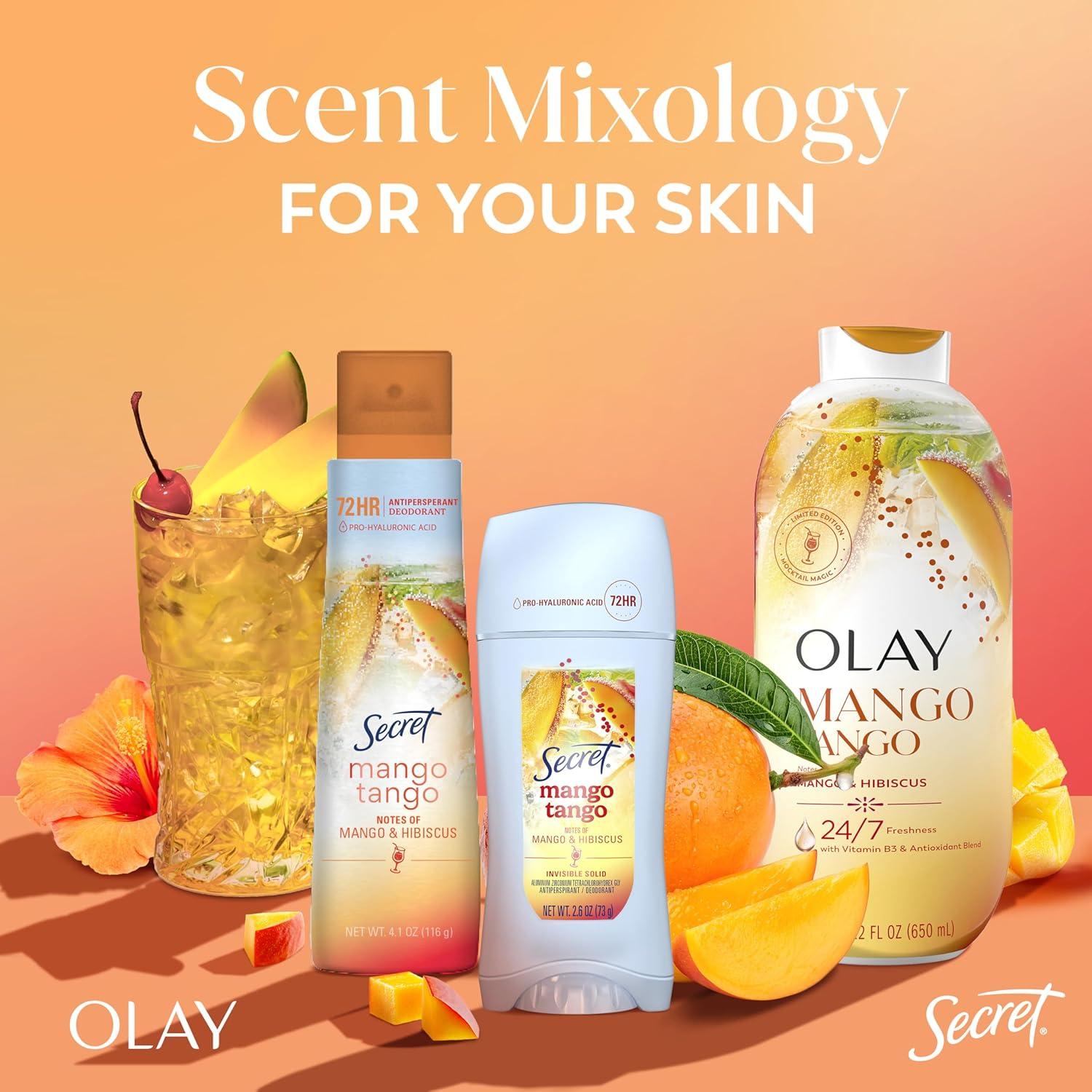 imageOlay Body Wash for Women 247 SkinLoving Freshness Miami Mocktails Plant Based Cleansers Vitamin B3 amp Antioxidant Blend For All Skin Types Mango Tango with Mango amp Hibiscus Scent 22 fl ozMango Tango with Mango Hibiscus