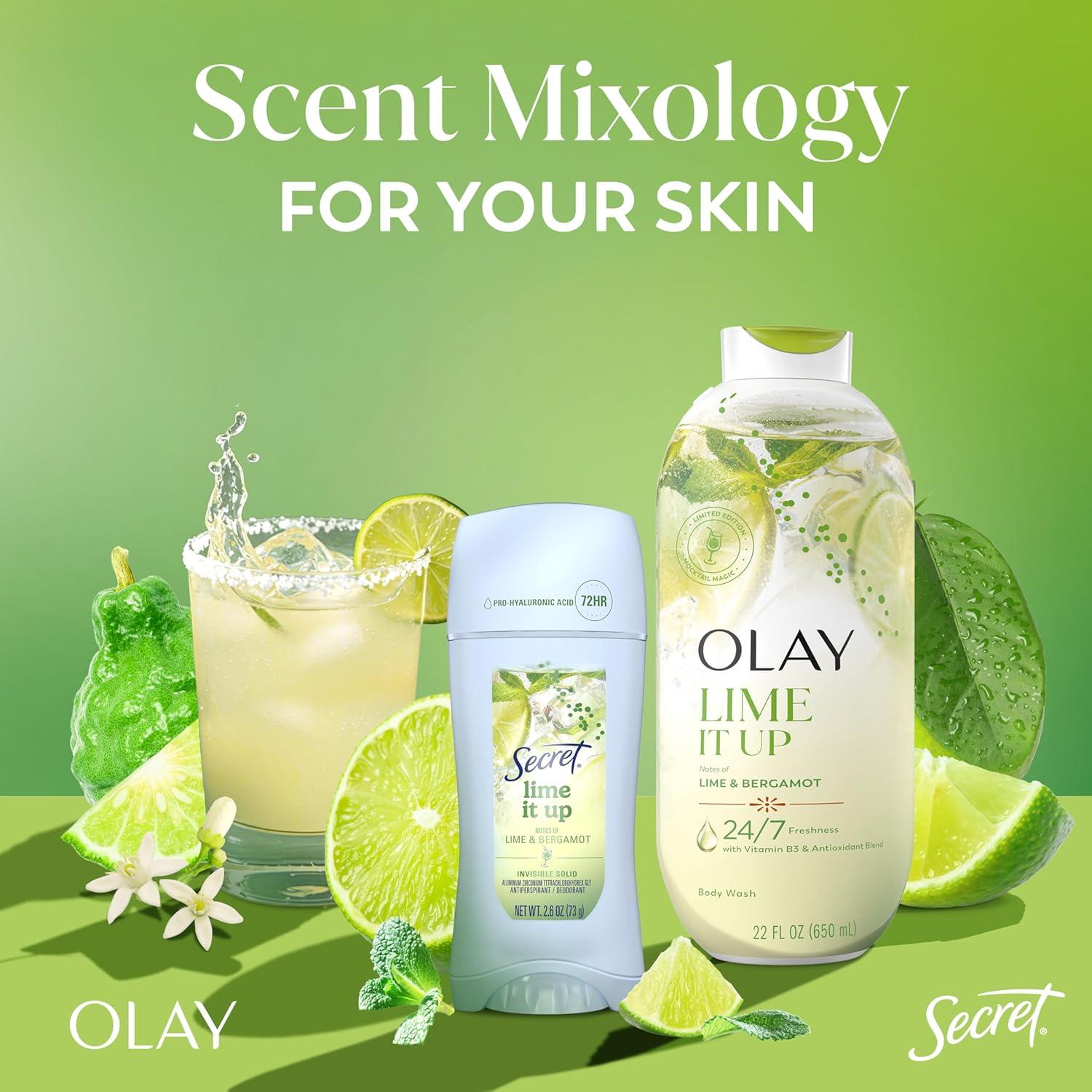 imageOlay Body Wash for Women 247 SkinLoving Freshness Miami Mocktails Plant Based Cleansers Vitamin B3 amp Antioxidant Blend For All Skin Types Mango Tango with Mango amp Hibiscus Scent 22 fl ozLime It Up with Lime Bergamot