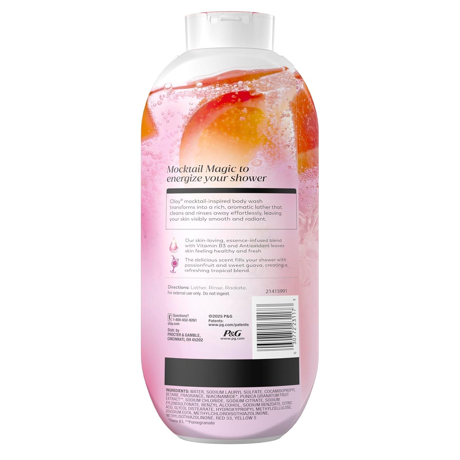 imageOlay Body Wash for Women 247 SkinLoving Freshness Miami Mocktails Plant Based Cleansers Vitamin B3 amp Antioxidant Blend For All Skin Types Mango Tango with Mango amp Hibiscus Scent 22 fl ozBerry Passionate with Passionfruit Guava