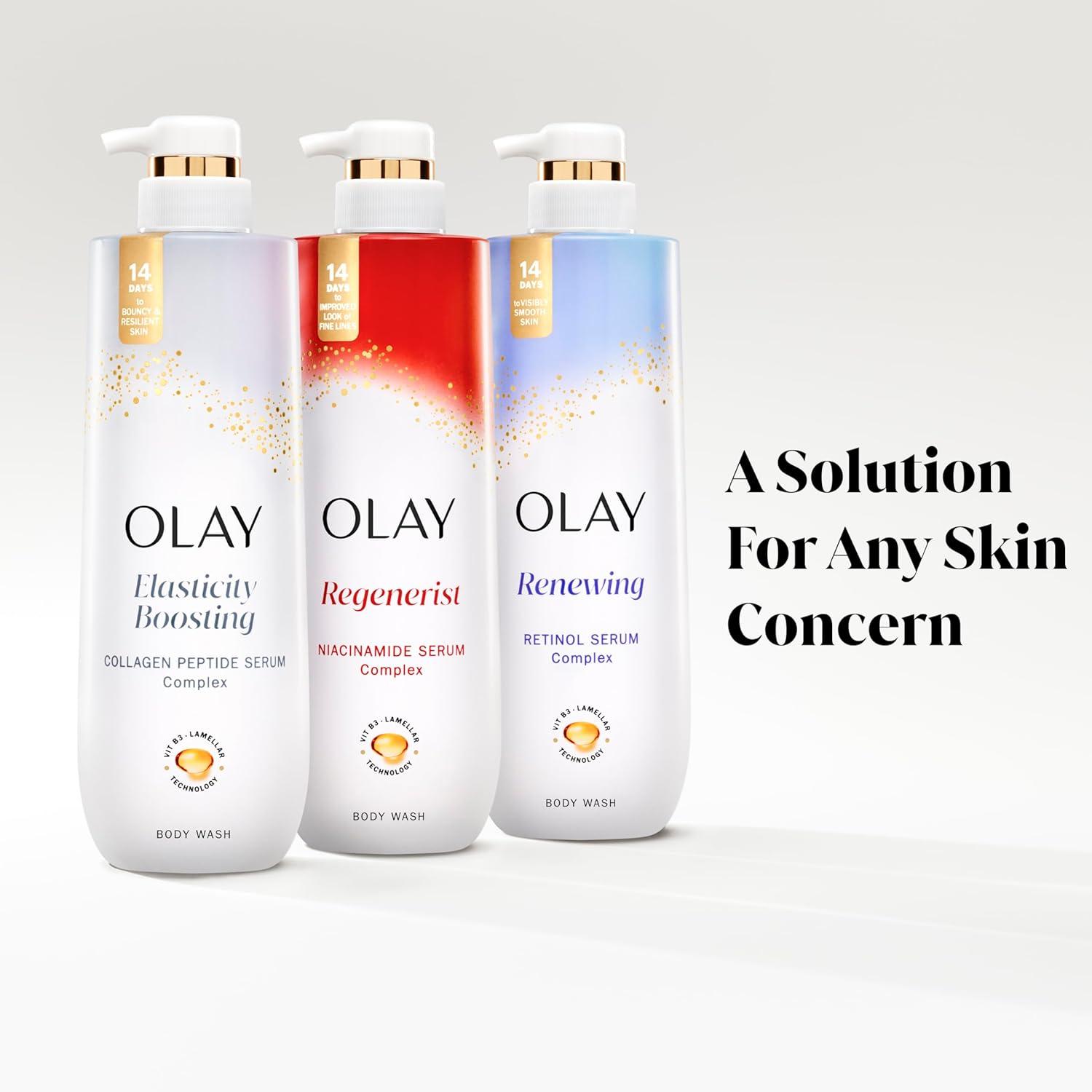 imageOlay Body Wash for Women Elasticity Boosting Collagen Peptide Serum Complex Renews Moisture Free of Parabens amp Phthalates Vitamin B3 Lameller Technology For All Skin Types 26 fl ozLight Scented