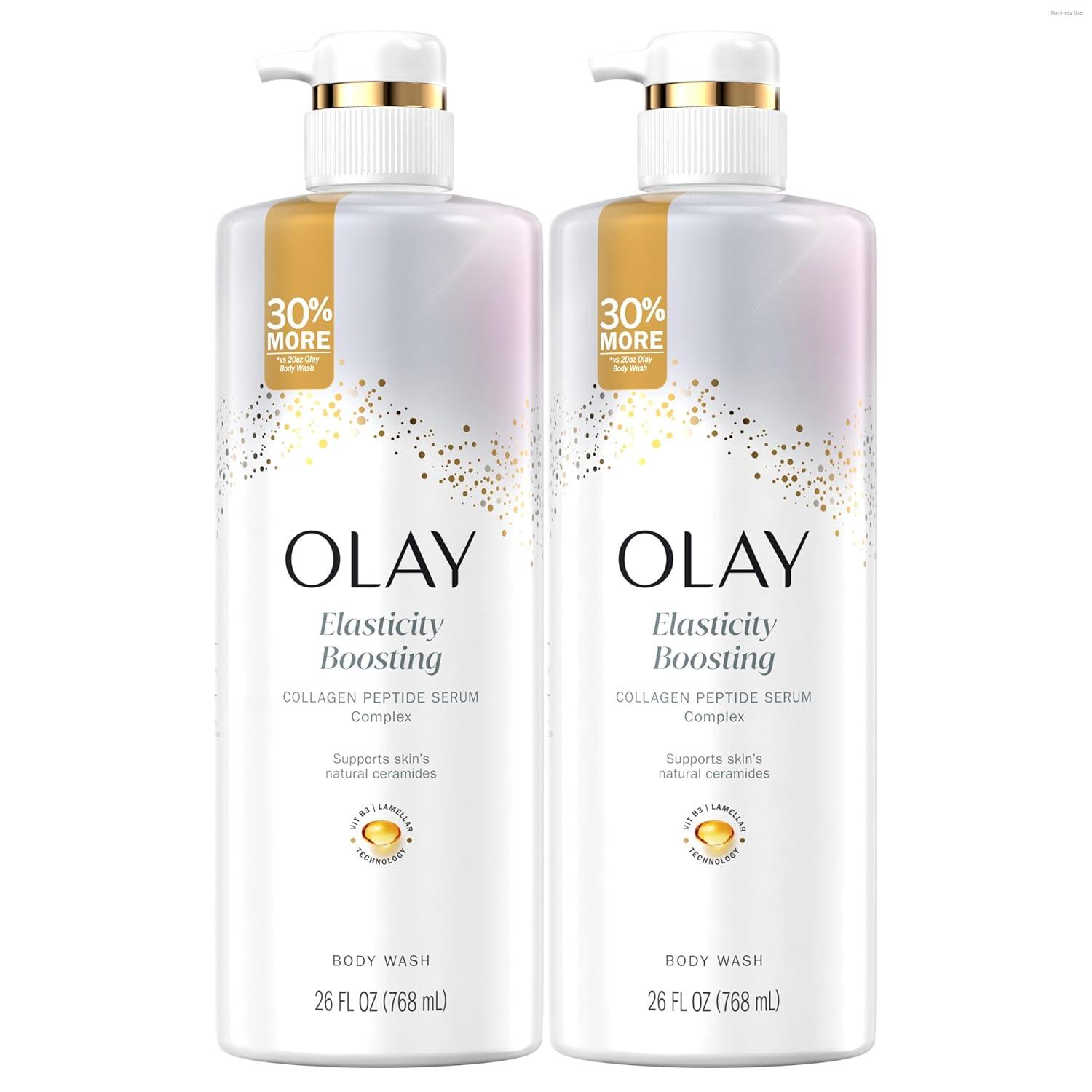 imageOlay Body Wash for Women Elasticity Boosting Collagen Peptide Serum Complex Renews Moisture Free of Parabens amp Phthalates Vitamin B3 Lameller Technology For All Skin Types 26 fl ozLight Scented
