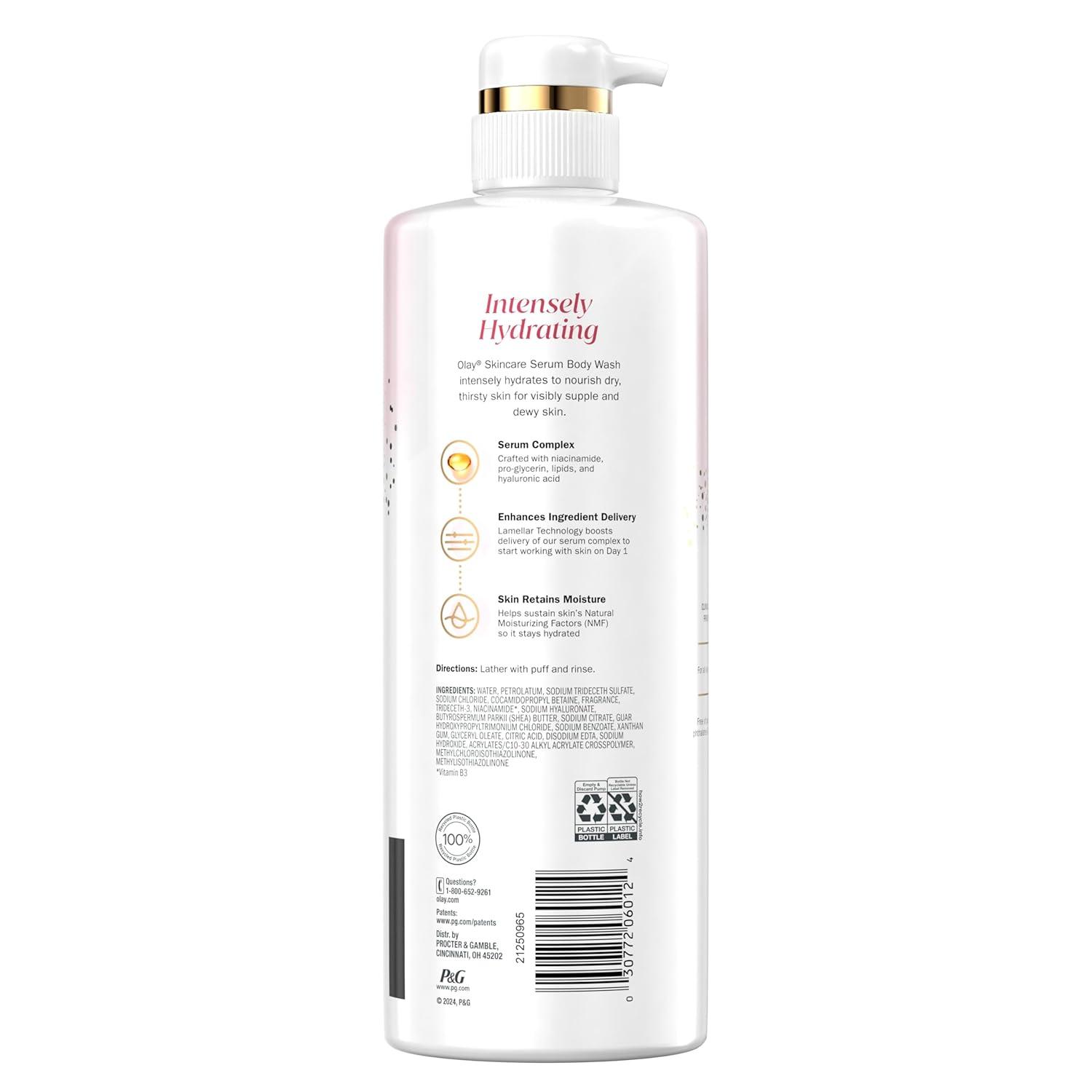 imageOlay Body Wash for Women Elasticity Boosting Collagen Peptide Serum Complex Renews Moisture Free of Parabens amp Phthalates Vitamin B3 Lameller Technology For All Skin Types 26 fl ozScented