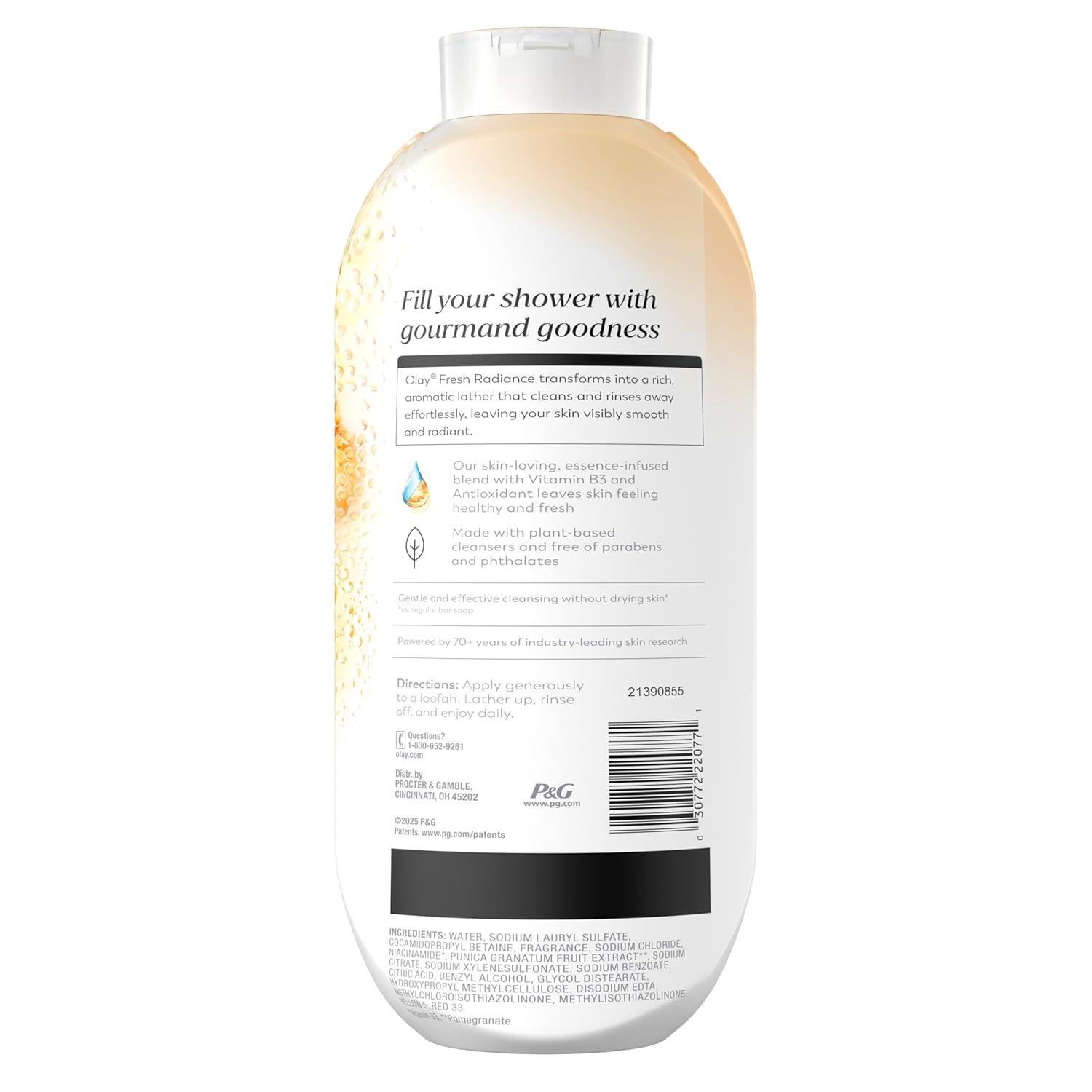 imageOlay Body Wash for Women Fresh Radiance 247 SkinLoving Freshness Visibly Radiant Plant Based Cleansers Vitamin B3 amp Antioxidant Blend All Skin Types Vanilla Blossom amp Apricot Scent 22 fl ozVanilla Blossom Apricot