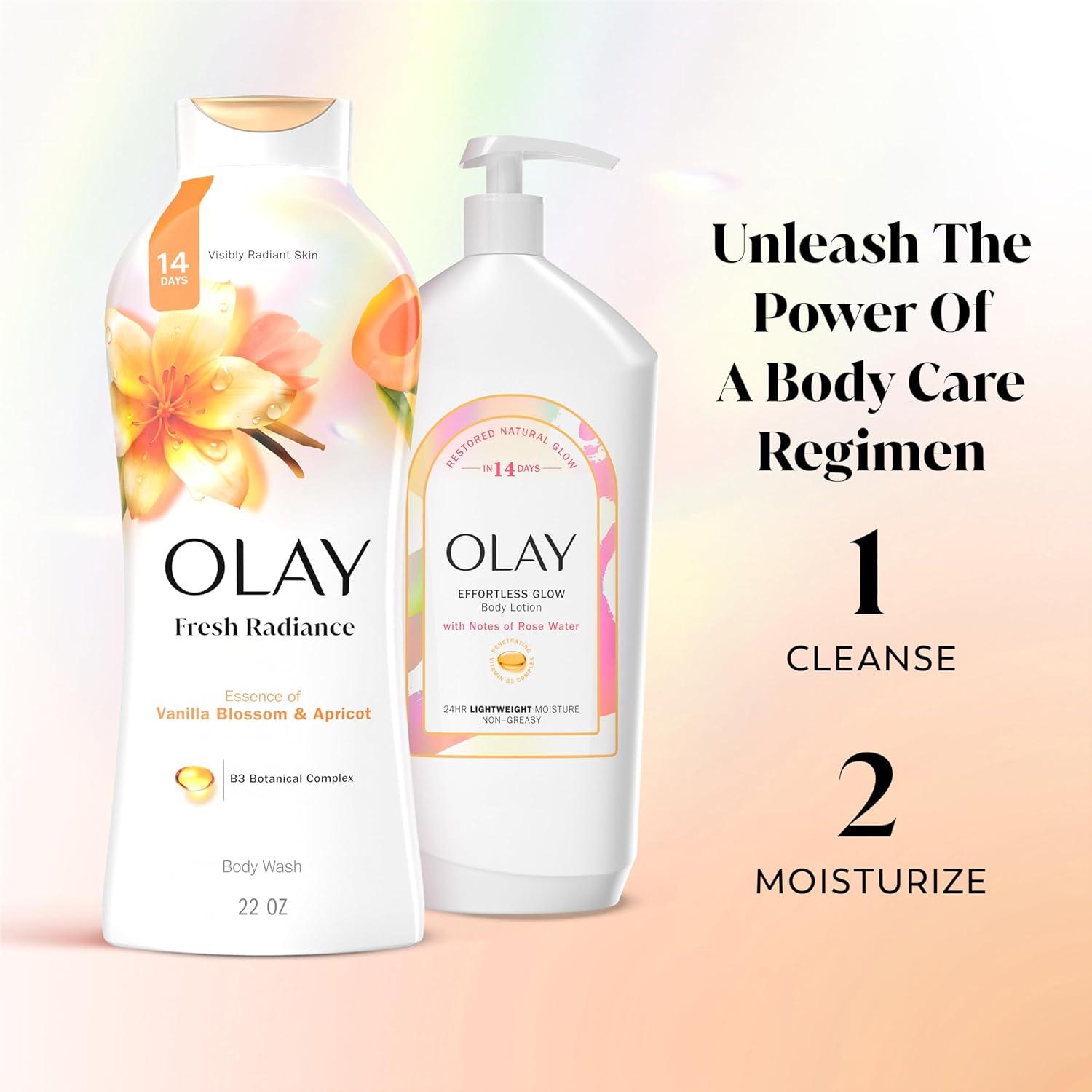 imageOlay Body Wash for Women Fresh Radiance 247 SkinLoving Freshness Visibly Radiant Plant Based Cleansers Vitamin B3 amp Antioxidant Blend All Skin Types Vanilla Blossom amp Apricot Scent 22 fl ozVanilla Blossom Apricot