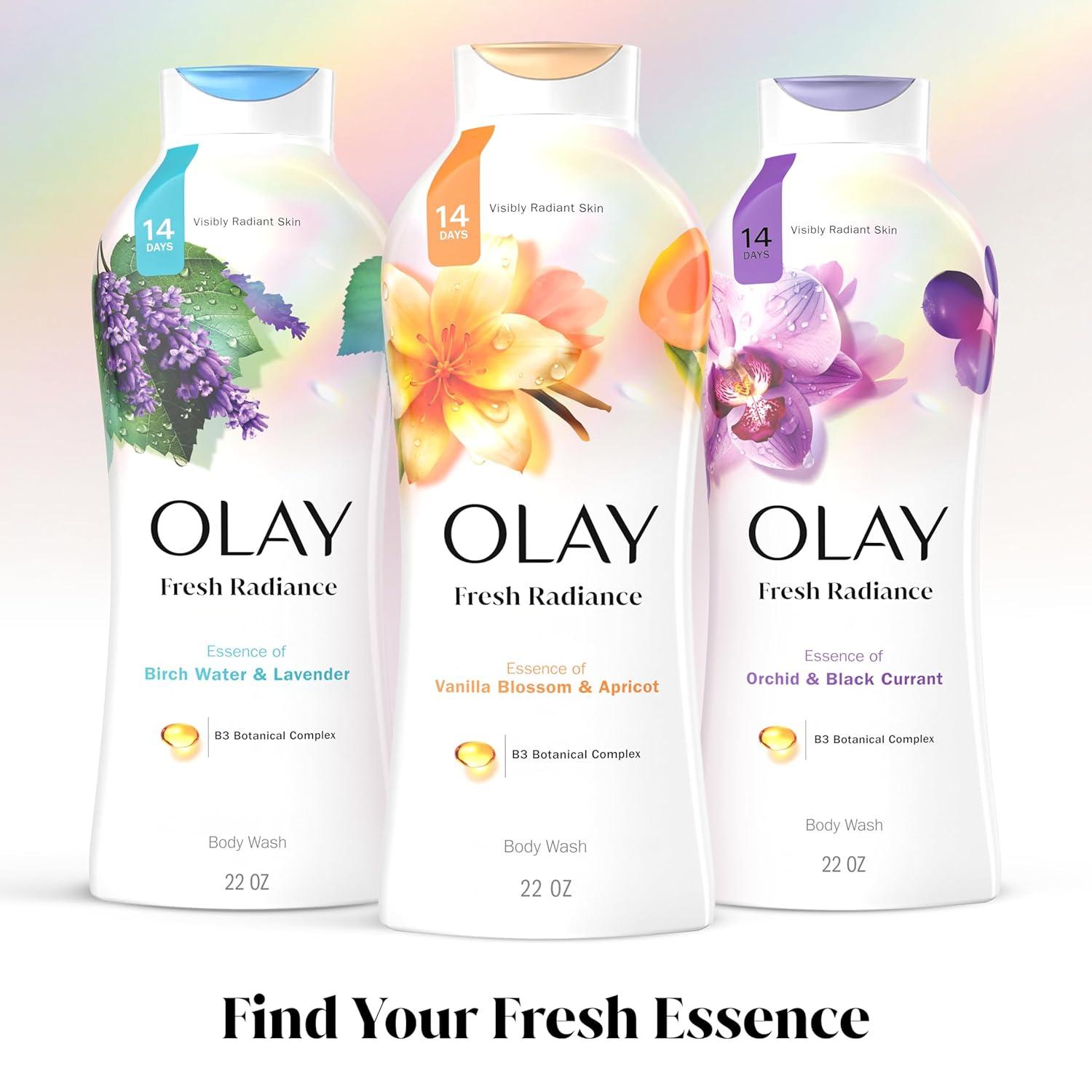 imageOlay Body Wash for Women Fresh Radiance 247 SkinLoving Freshness Visibly Radiant Plant Based Cleansers Vitamin B3 amp Antioxidant Blend All Skin Types Vanilla Blossom amp Apricot Scent 22 fl ozVanilla Blossom Apricot