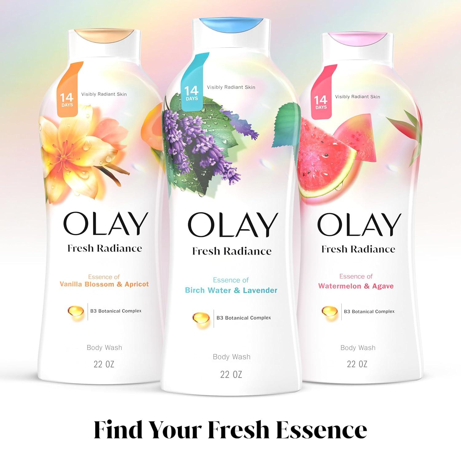 imageOlay Body Wash for Women Fresh Radiance 247 SkinLoving Freshness Visibly Radiant Plant Based Cleansers Vitamin B3 amp Antioxidant Blend All Skin Types Vanilla Blossom amp Apricot Scent 22 fl ozBirch Water Lavender
