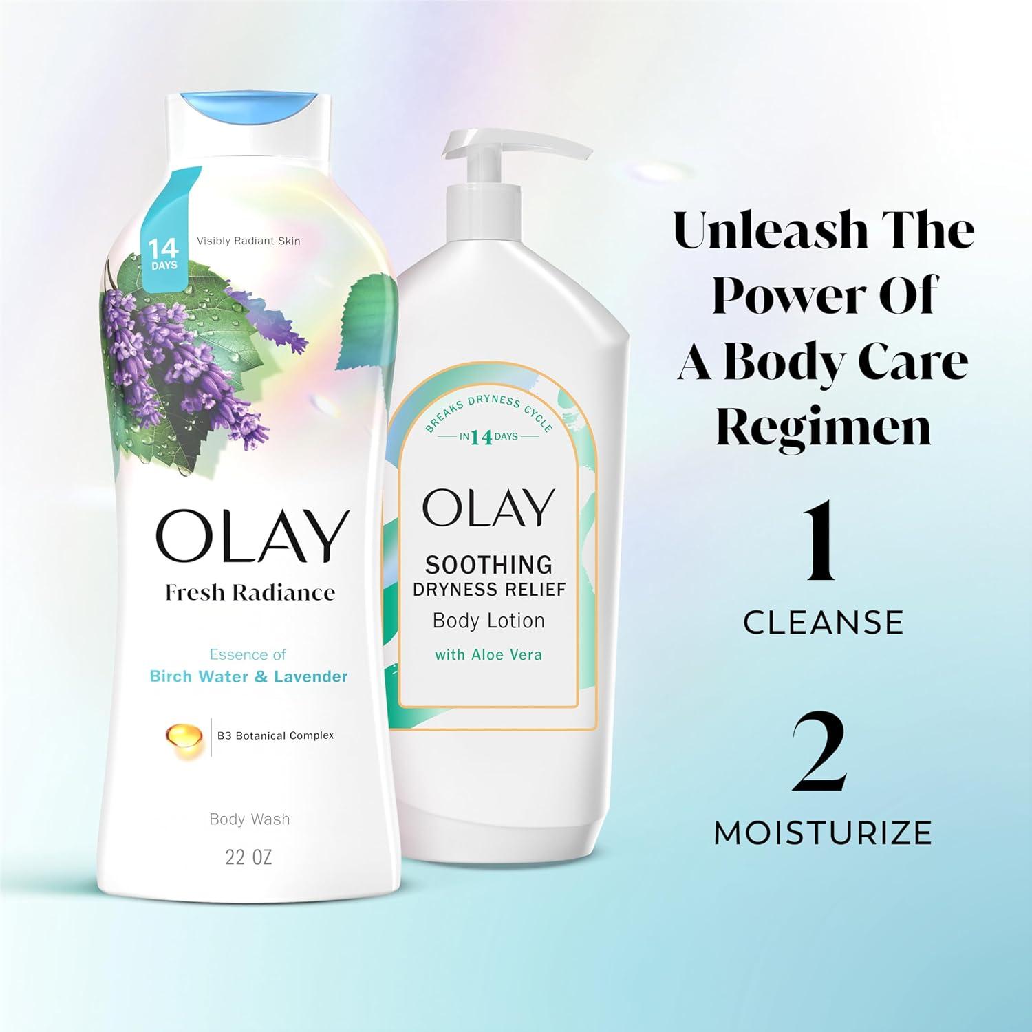 imageOlay Body Wash for Women Fresh Radiance 247 SkinLoving Freshness Visibly Radiant Plant Based Cleansers Vitamin B3 amp Antioxidant Blend All Skin Types Vanilla Blossom amp Apricot Scent 22 fl ozBirch Water Lavender