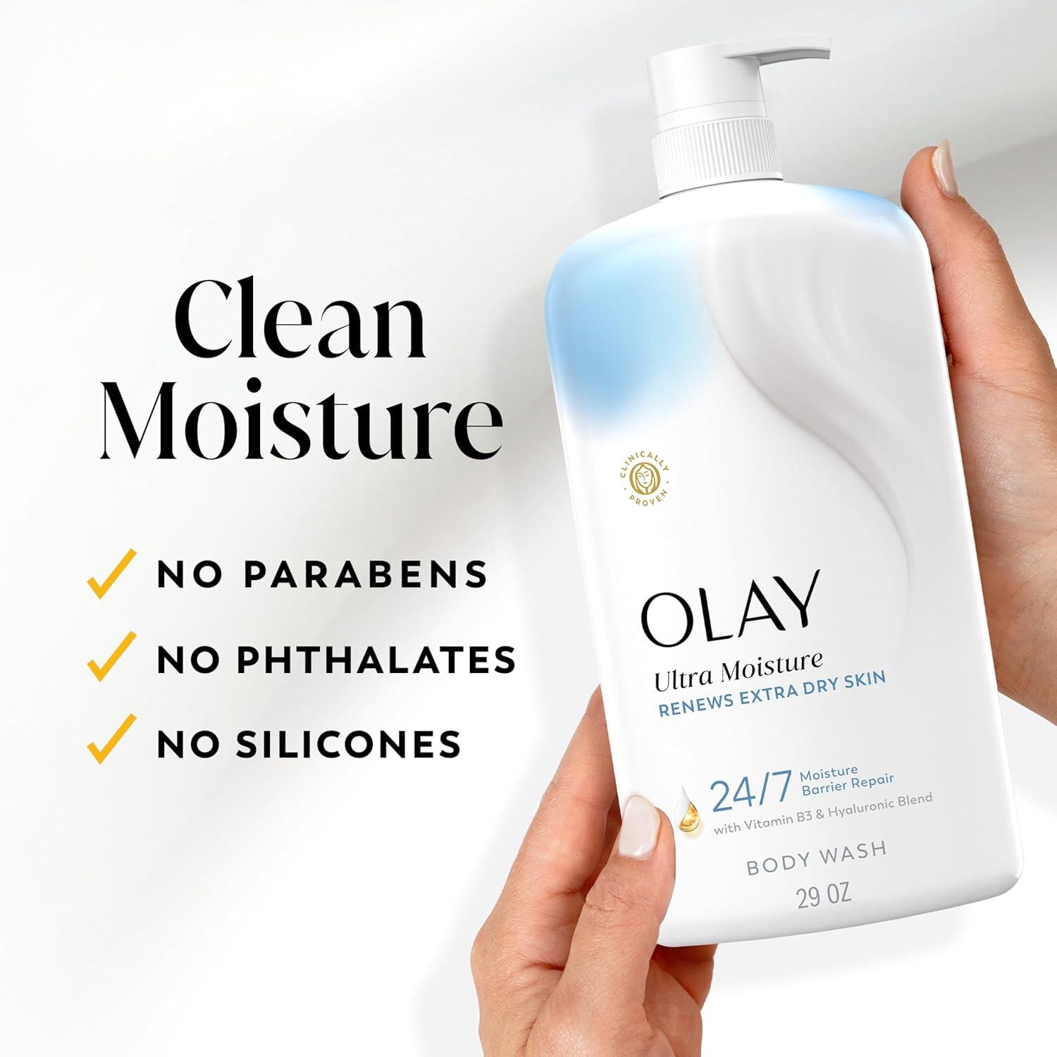 imageOlay Body Wash for Women Fresh Radiance 247 SkinLoving Freshness Visibly Radiant Plant Based Cleansers Vitamin B3 amp Antioxidant Blend For All Skin Types Strawberry amp Mint Scent 29 fl ozLightly Scented
