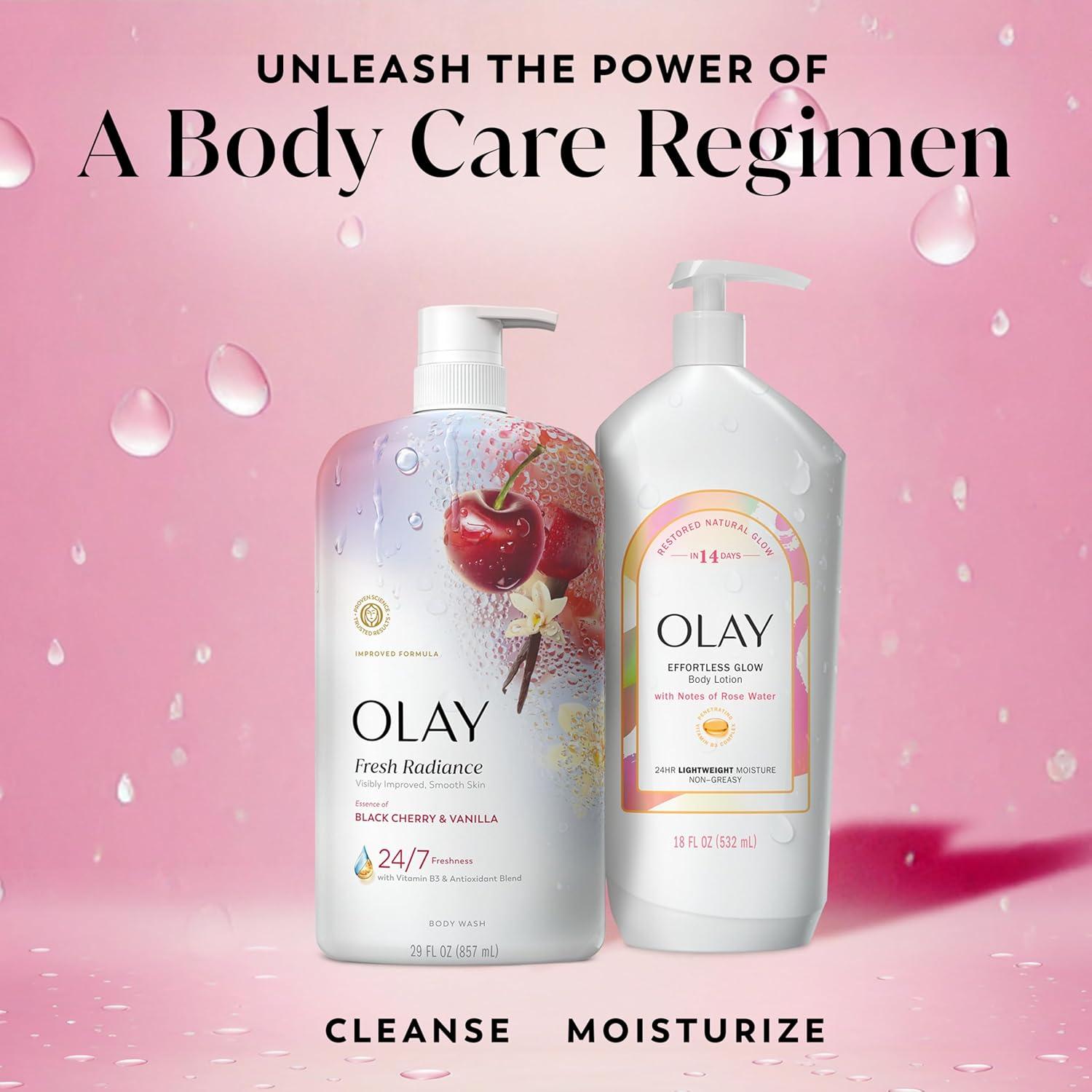 imageOlay Body Wash for Women Fresh Radiance 247 SkinLoving Freshness Visibly Radiant Plant Based Cleansers Vitamin B3 amp Antioxidant Blend For All Skin Types Strawberry amp Mint Scent 29 fl ozBlack Cherry Vanilla