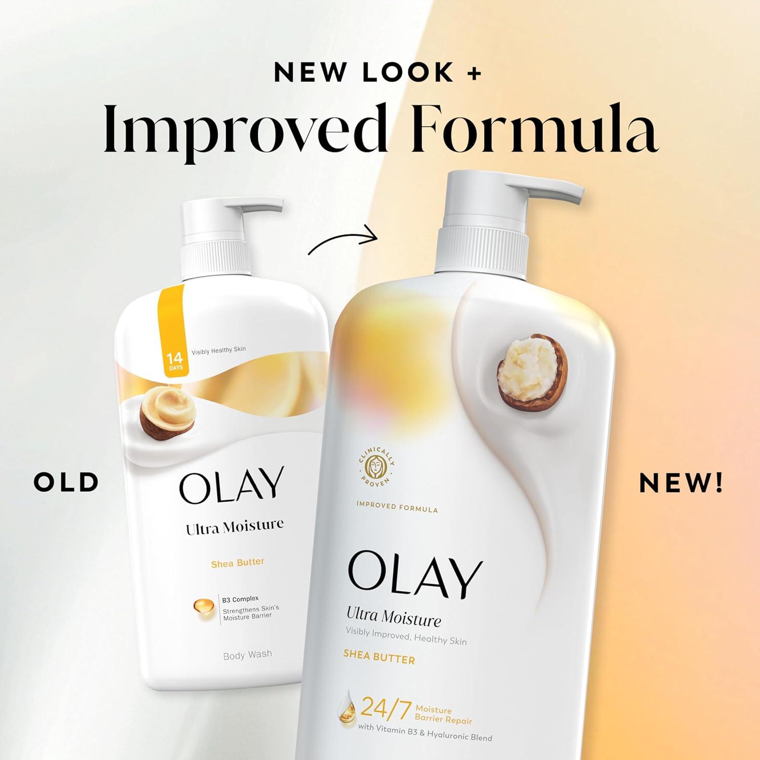 imageOlay Body Wash for Women Fresh Radiance 247 SkinLoving Freshness Visibly Radiant Plant Based Cleansers Vitamin B3 amp Antioxidant Blend For All Skin Types Strawberry amp Mint Scent 29 fl ozShea Butter